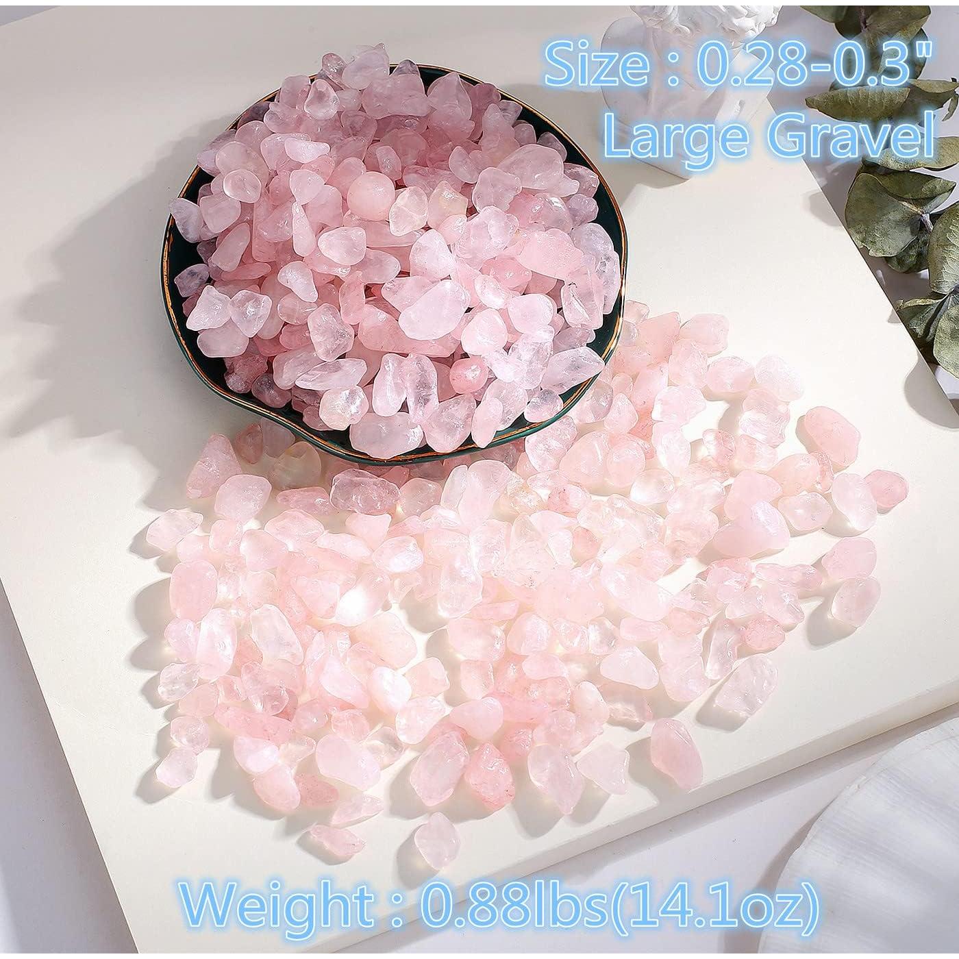 Grava de Cuarzo Rosa Natural 400g para Decoración y Acuario