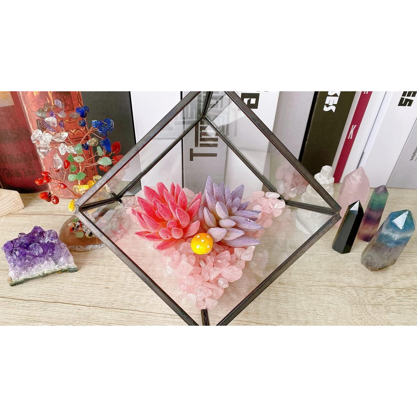 Grava de Cuarzo Rosa Natural 400g para Decoración y Acuario