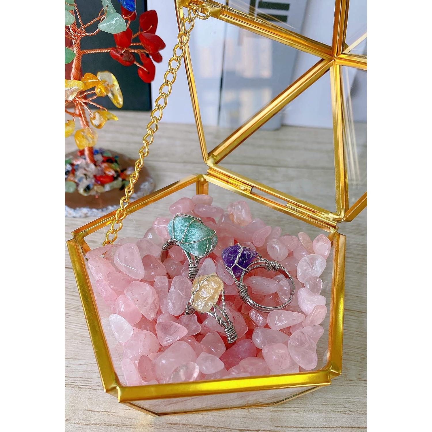 Grava de Cuarzo Rosa Natural 400g para Decoración y Acuario