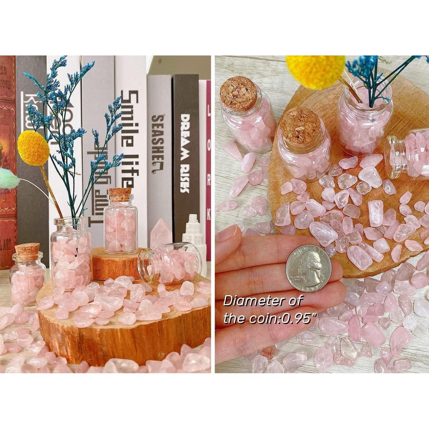 Grava de Cuarzo Rosa Natural 400g para Decoración y Acuario