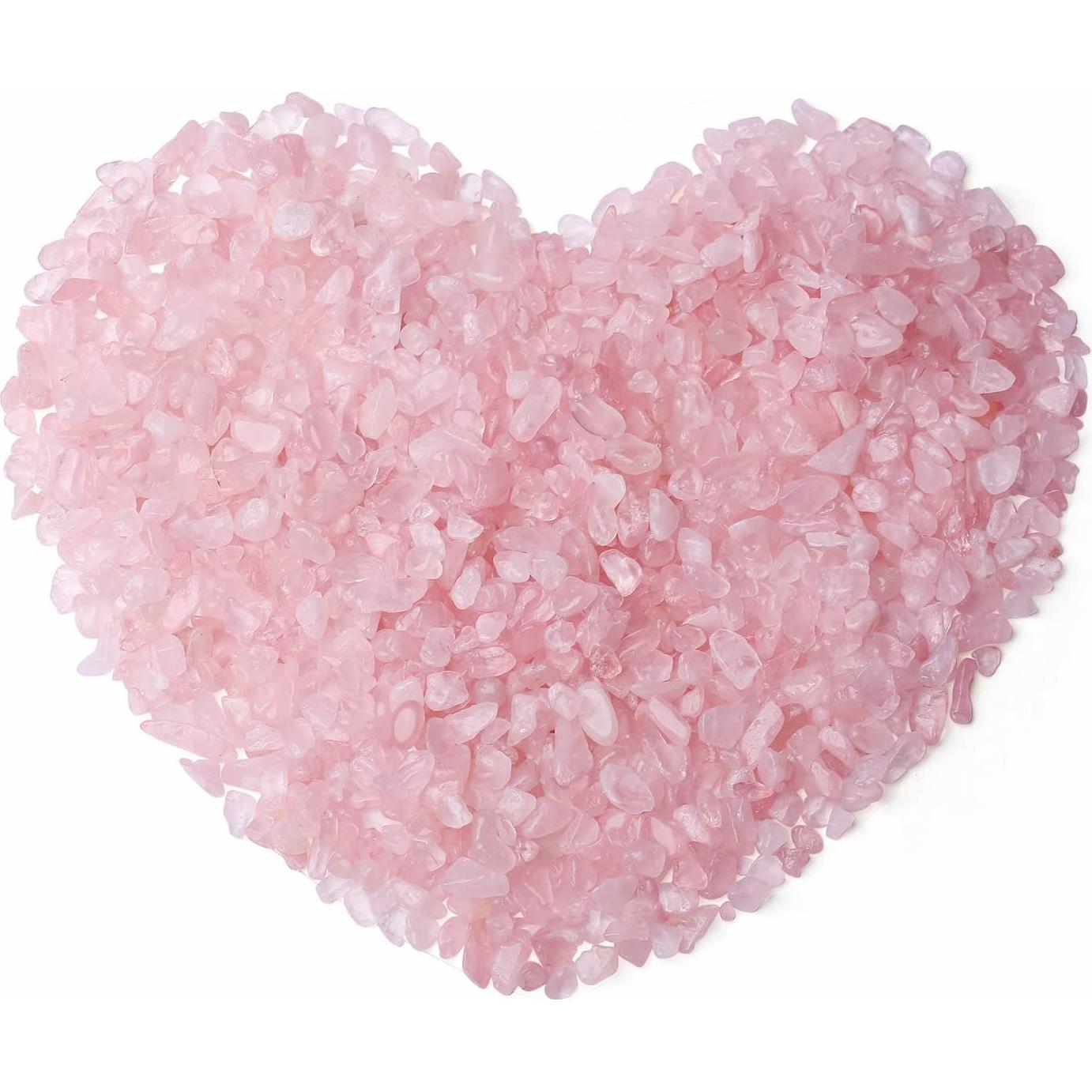 Grava de Cuarzo Rosa Natural 400g para Decoración y Acuario
