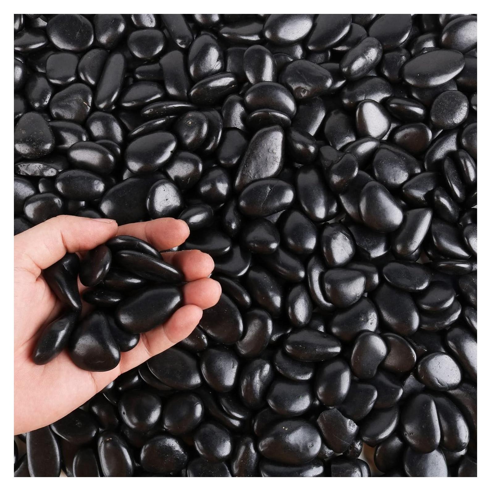 Guijarros Negros Pulidos para Plantas 1.36kg 1.27-2.54cm