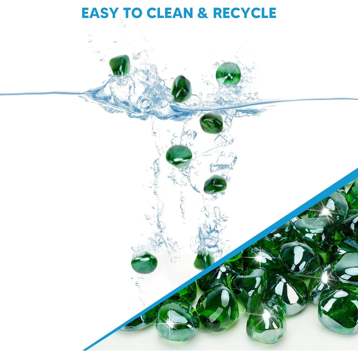 Vidrio para Fuego Mr. Fireglass 4.54 kg Verde Esmeralda 2.54 cm