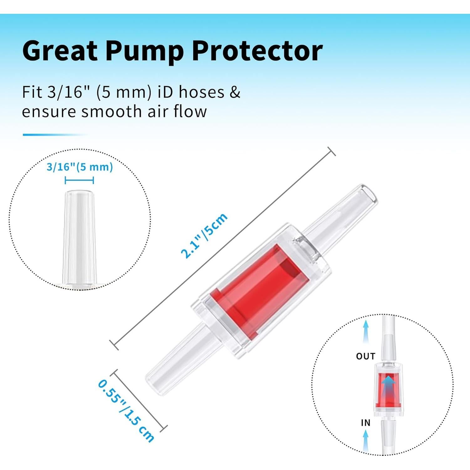 Manguera de aire acuático Pewyoke 7.62m 3/16" con accesorios