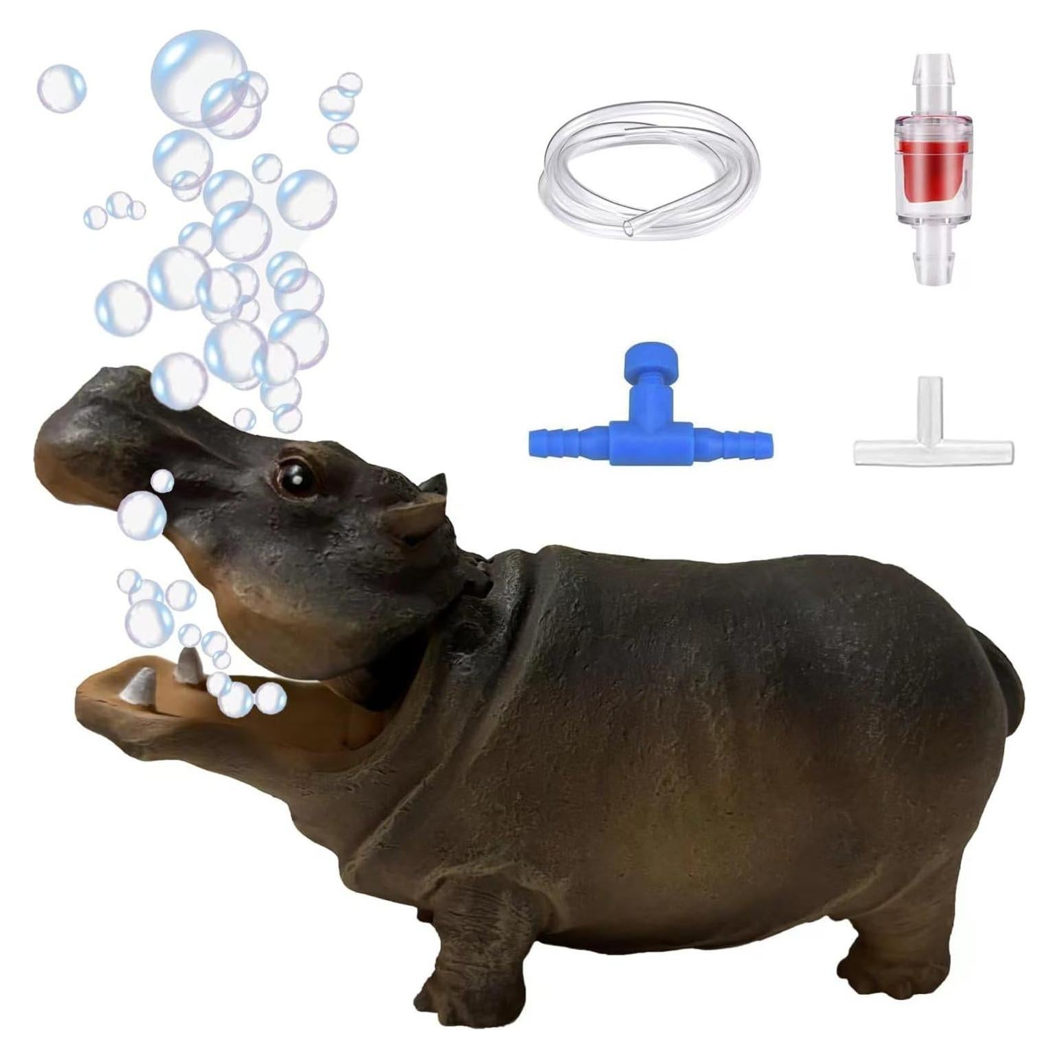 Decoración Acuario Hipopótamo Flitsvuur con Burbujas de Aire