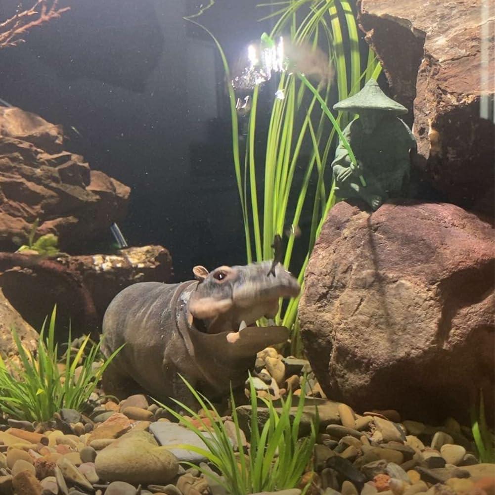 Decoración Acuario Hipopótamo Flitsvuur con Burbujas de Aire