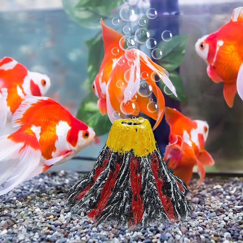 Volcán de Acuario Abnaok con Piedra de Aire Burbujeador - S 8.6x5.6x2 cm