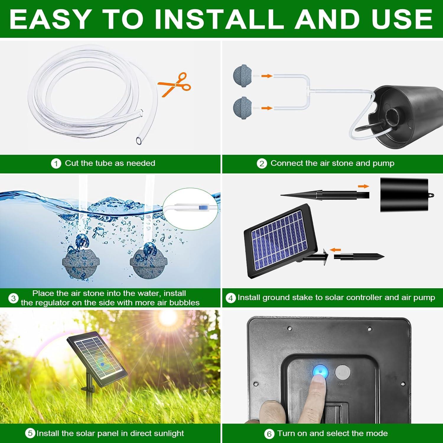 Aereador Solar Srygery BSV-AP015 para Estanques 4W 2200mAh
