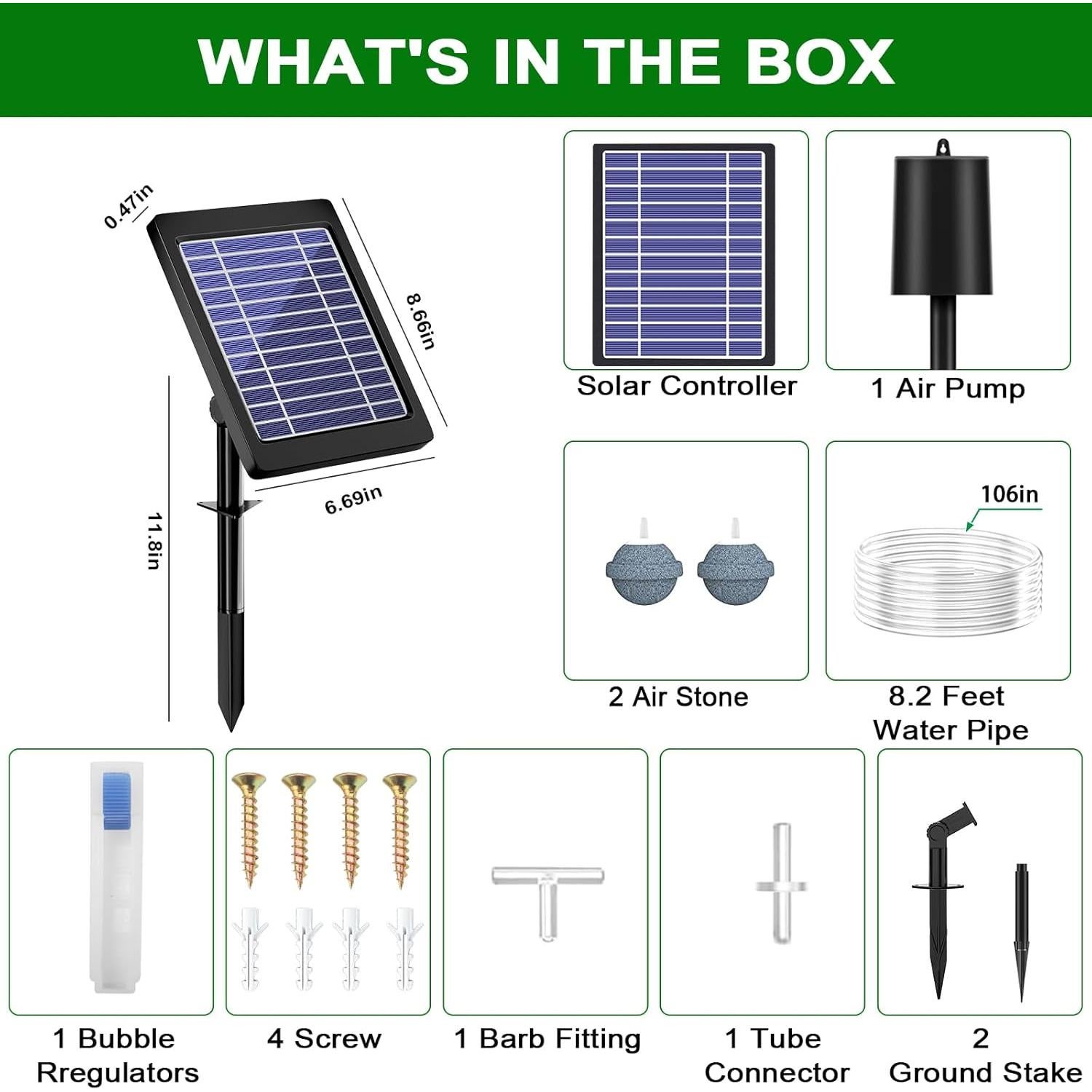 Aereador Solar Srygery BSV-AP015 para Estanques 4W 2200mAh