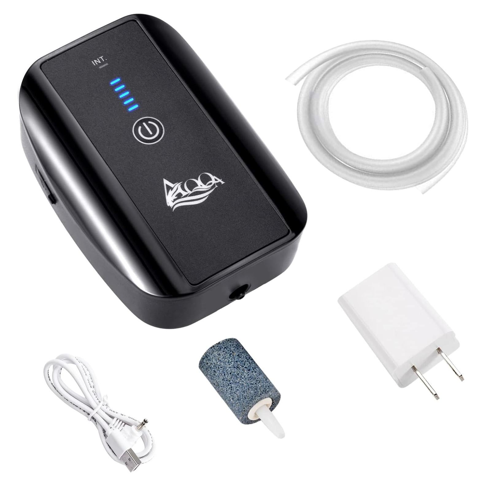 Bomba de Aire Recargable AQQA 1.7W para Acuarios 1-378L