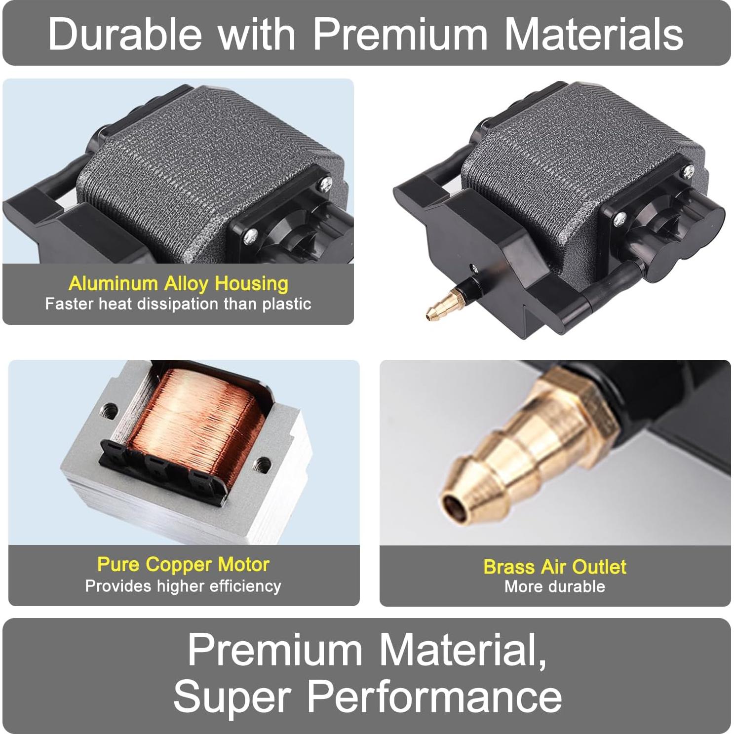 Bomba de Aire AquaMiracle 16W 475GPH Silenciosa para Acuario