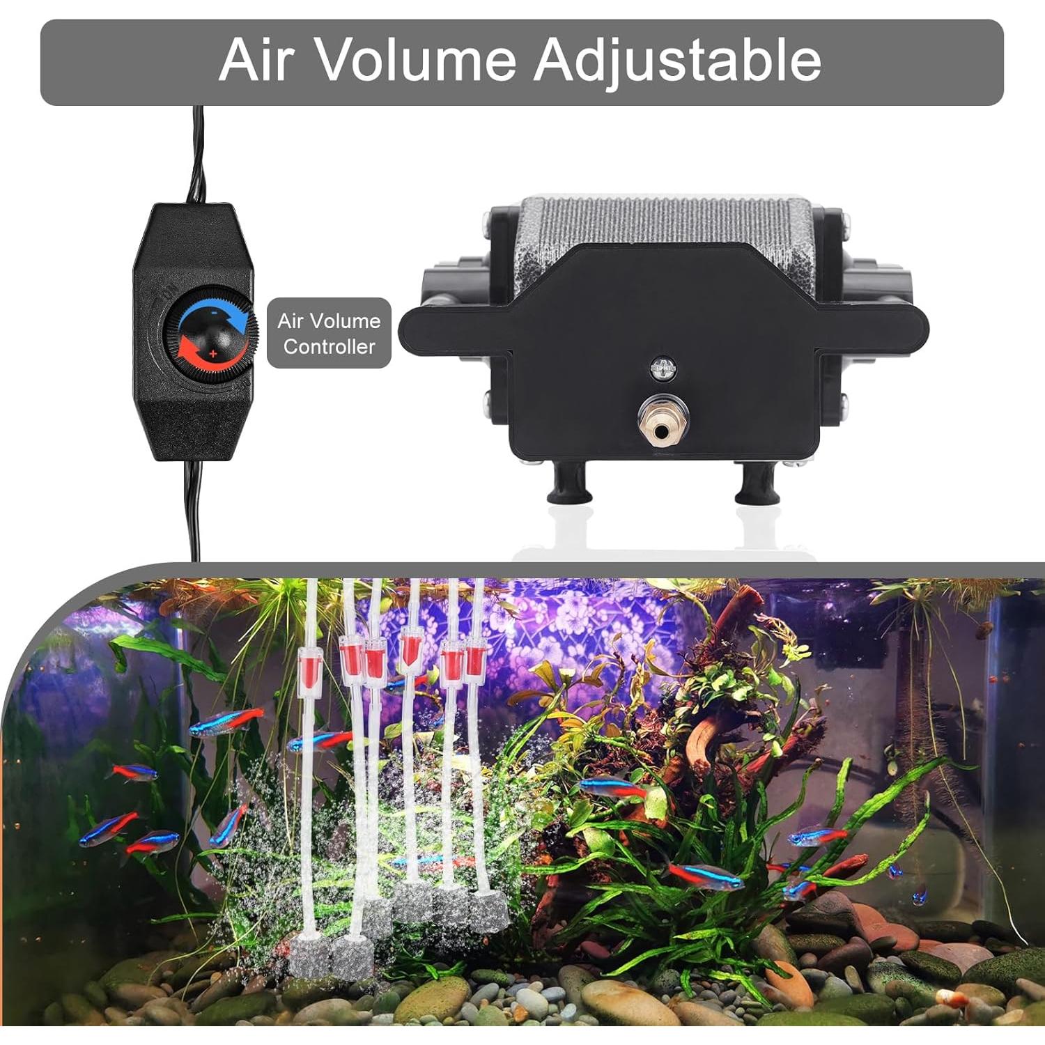 Bomba de Aire AquaMiracle 16W 475GPH Silenciosa para Acuario
