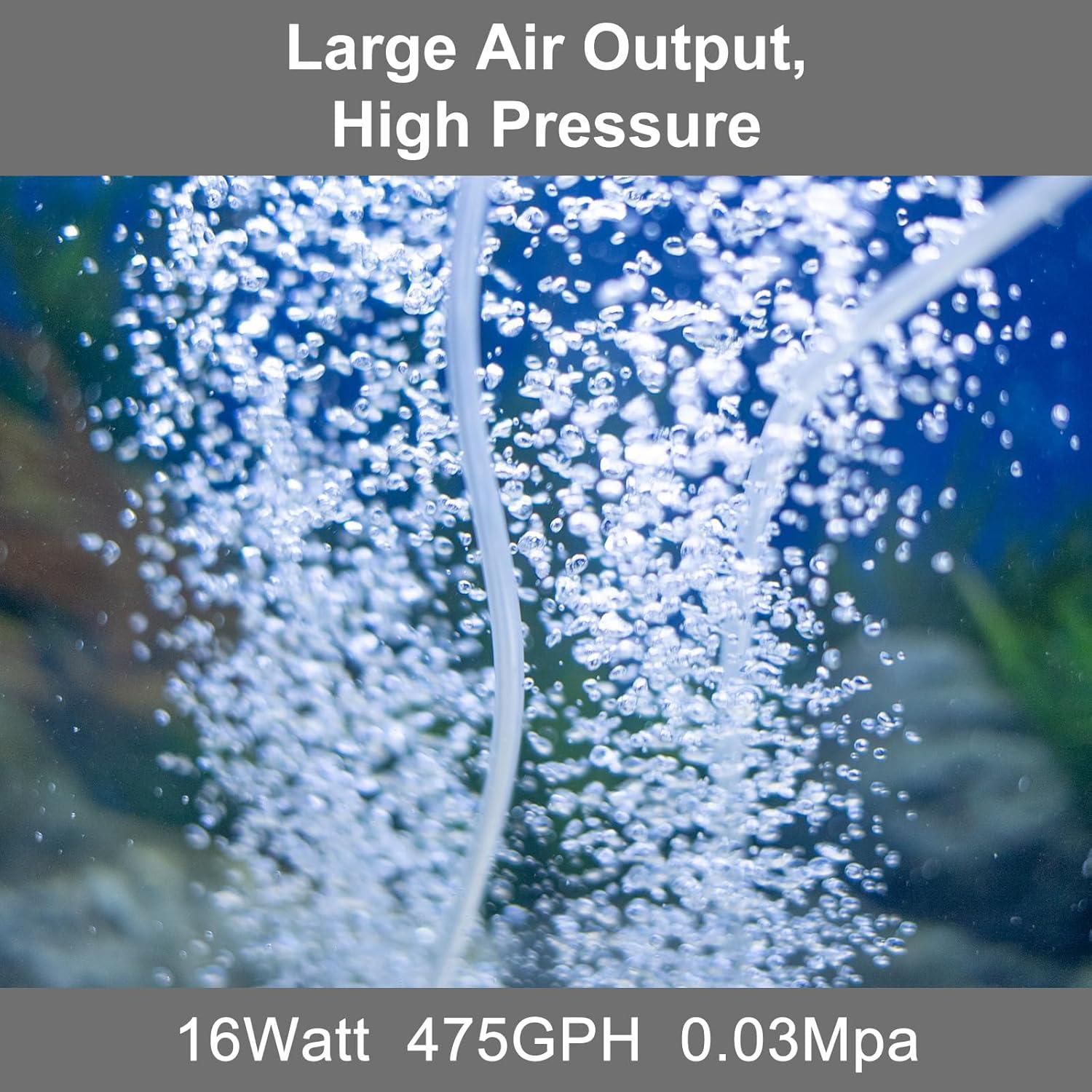 Bomba de Aire AquaMiracle 16W 475GPH Silenciosa para Acuario