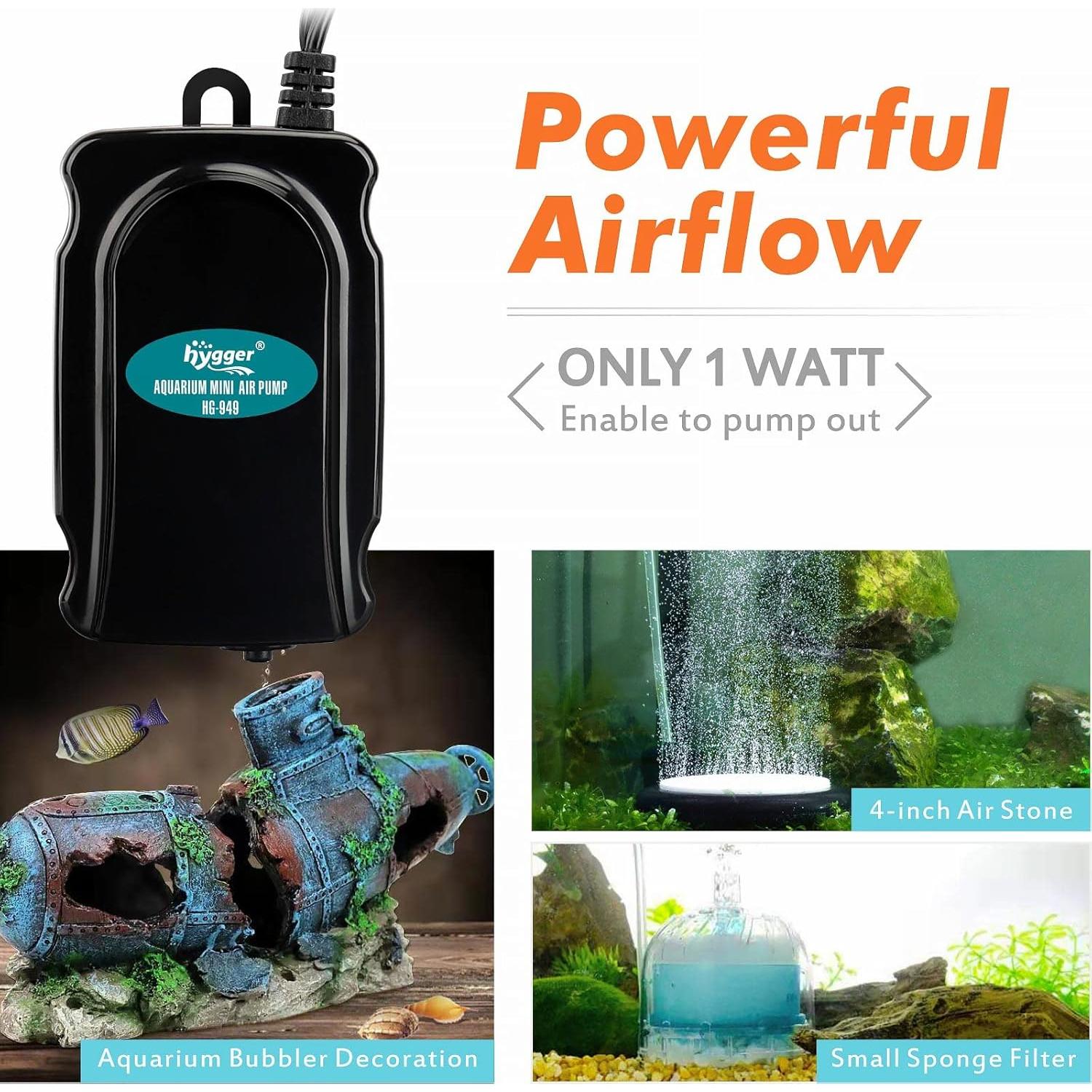 Bomba de Aire Mini Hygger HG-949 para Acuario 5-20 Galones