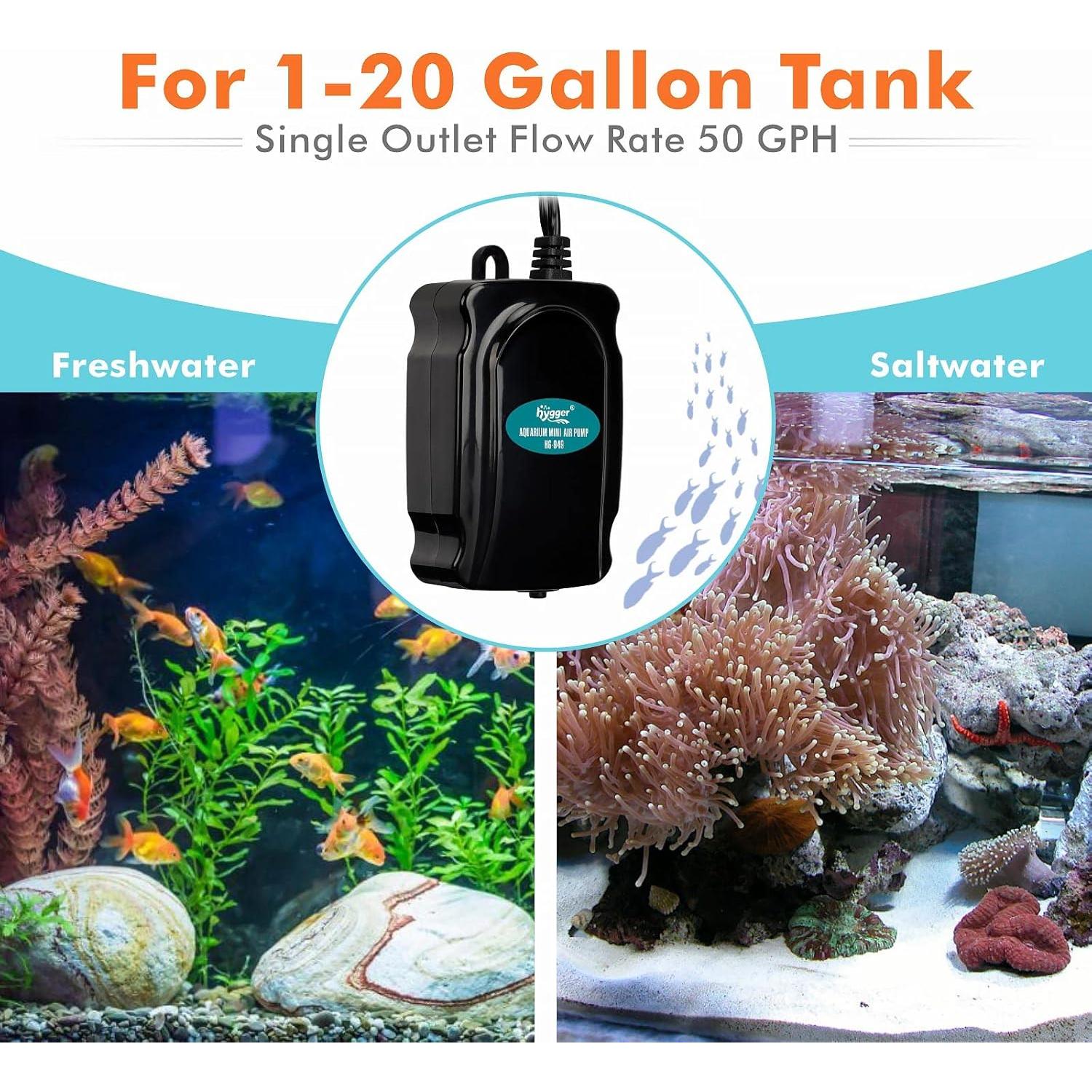 Bomba de Aire Mini Hygger HG-949 para Acuario 5-20 Galones