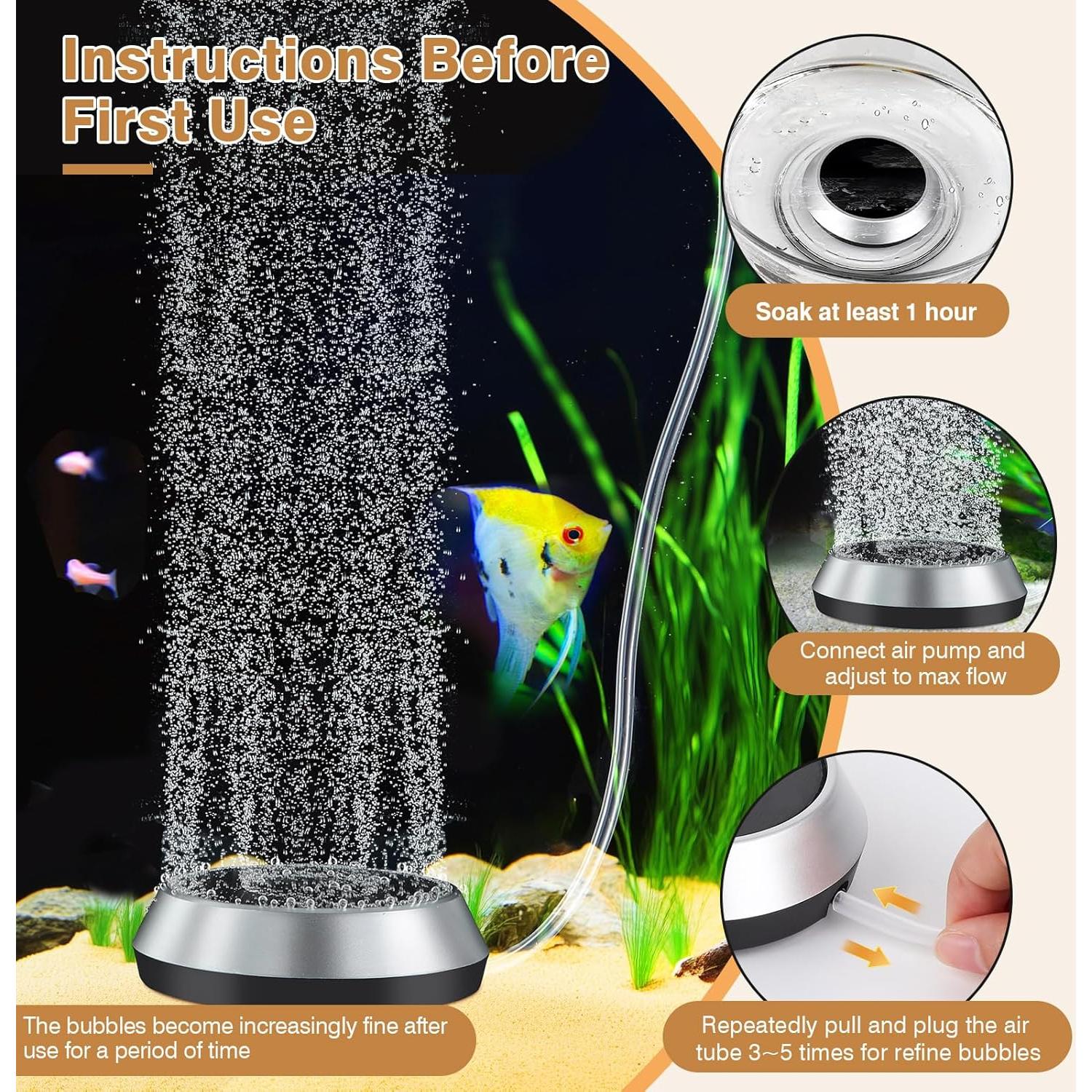 Piedra de Aire para Acuario Hygger 2.3" Difusor de Oxígeno