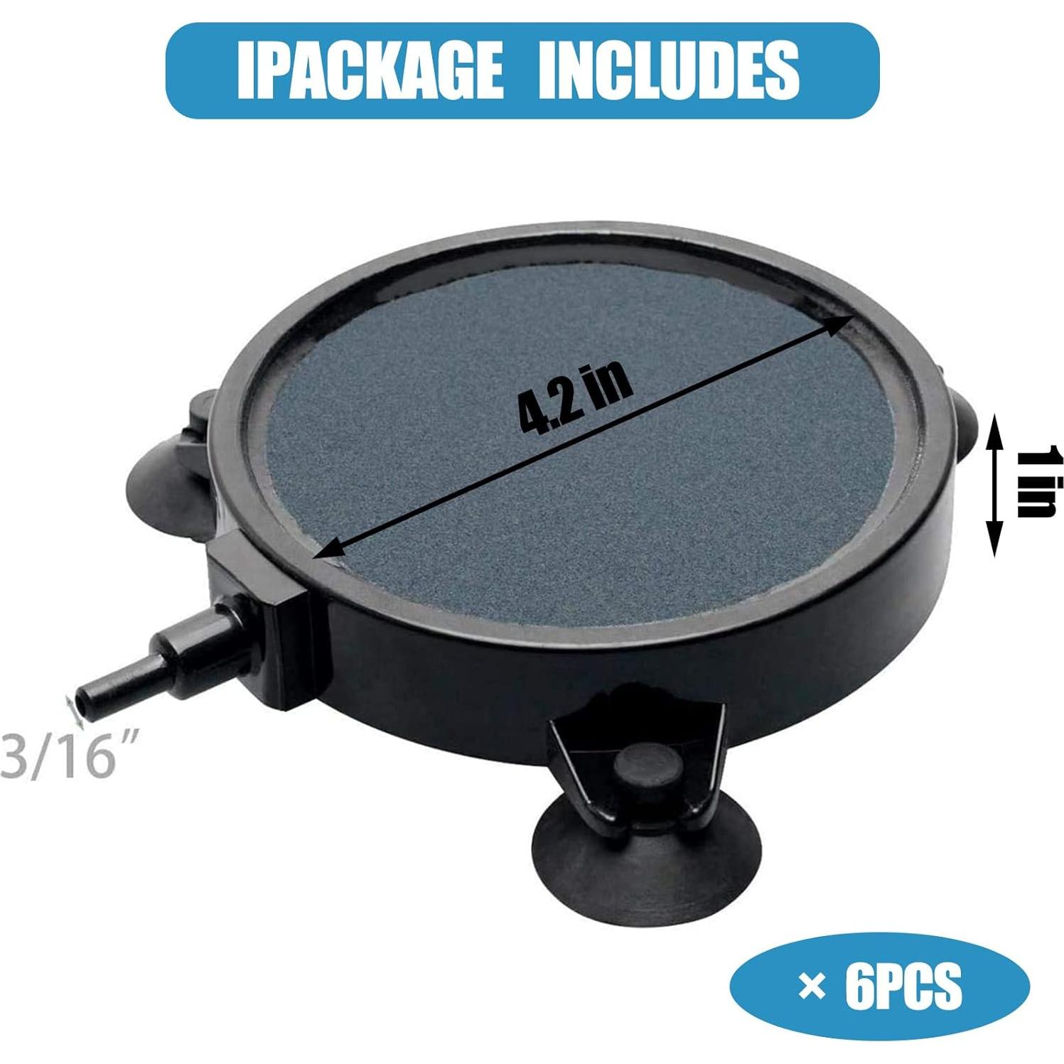 Kit de 6 Discos de Piedra de Aire Hamiledyi 108 mm para Acuario