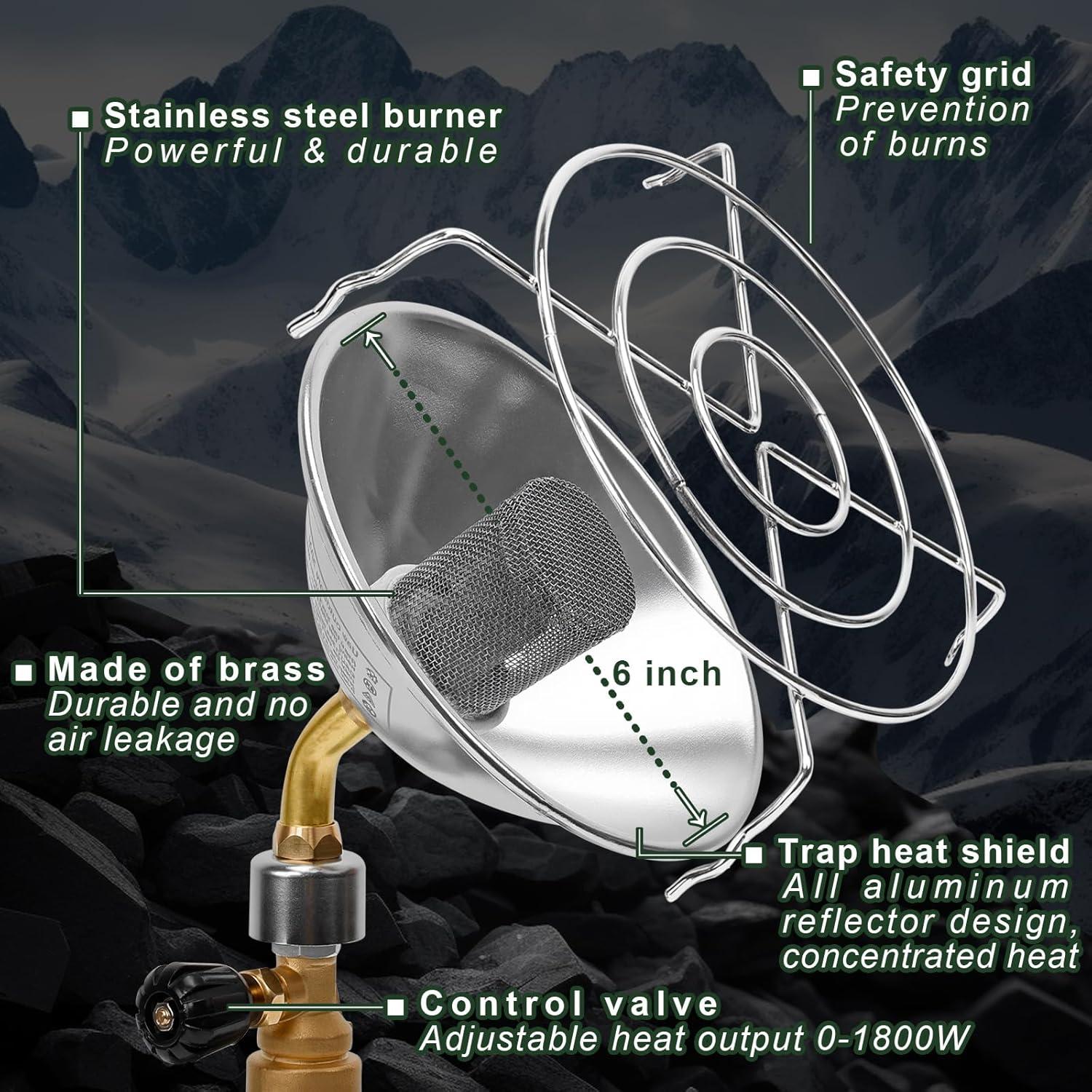 Calentador de Propano Portátil Hotdevil 6200 BTU para Camping