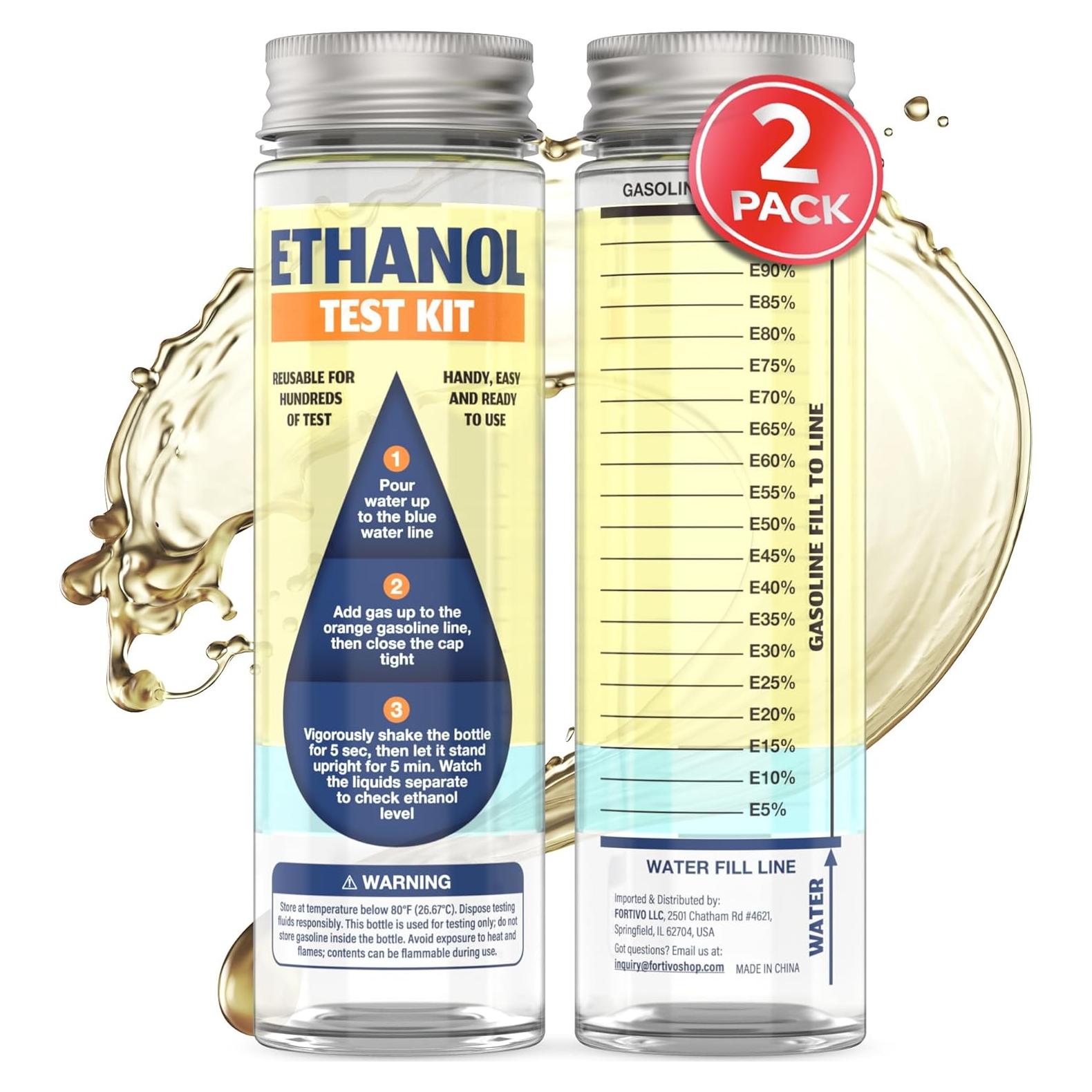 Kit de Prueba de Etanol FORTIVO E85 2 Paquetes - Resultados Rápidos