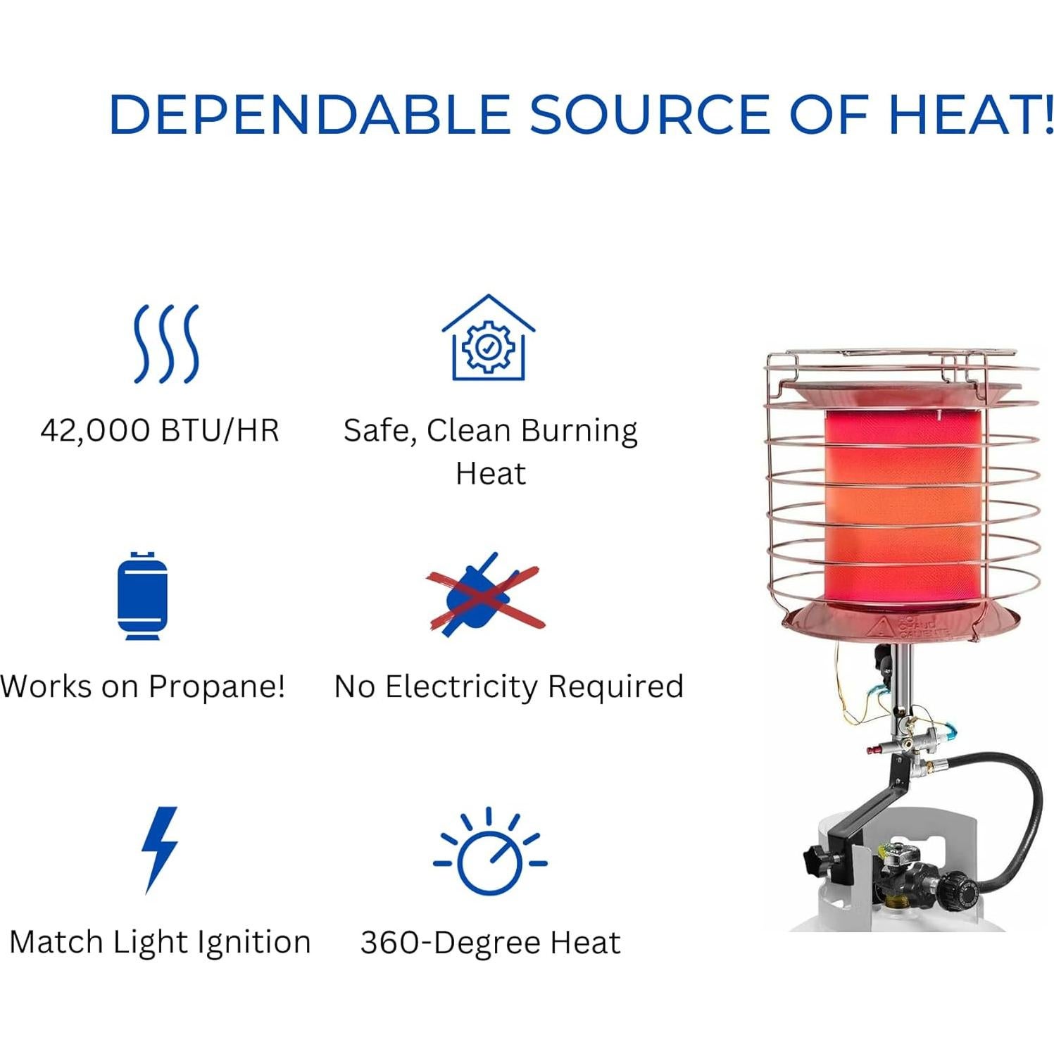 Calentador de Patio Avenger FBDTP360 Gas Propano 42000 BTU
