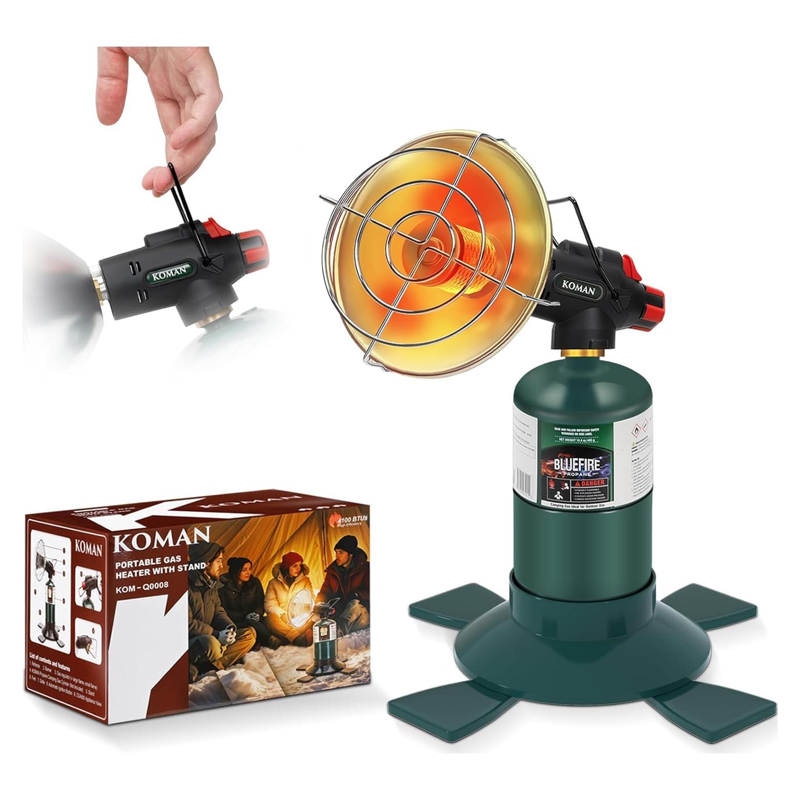 Calentador de Propano Portátil KOMAN 4100 BTU para Camping