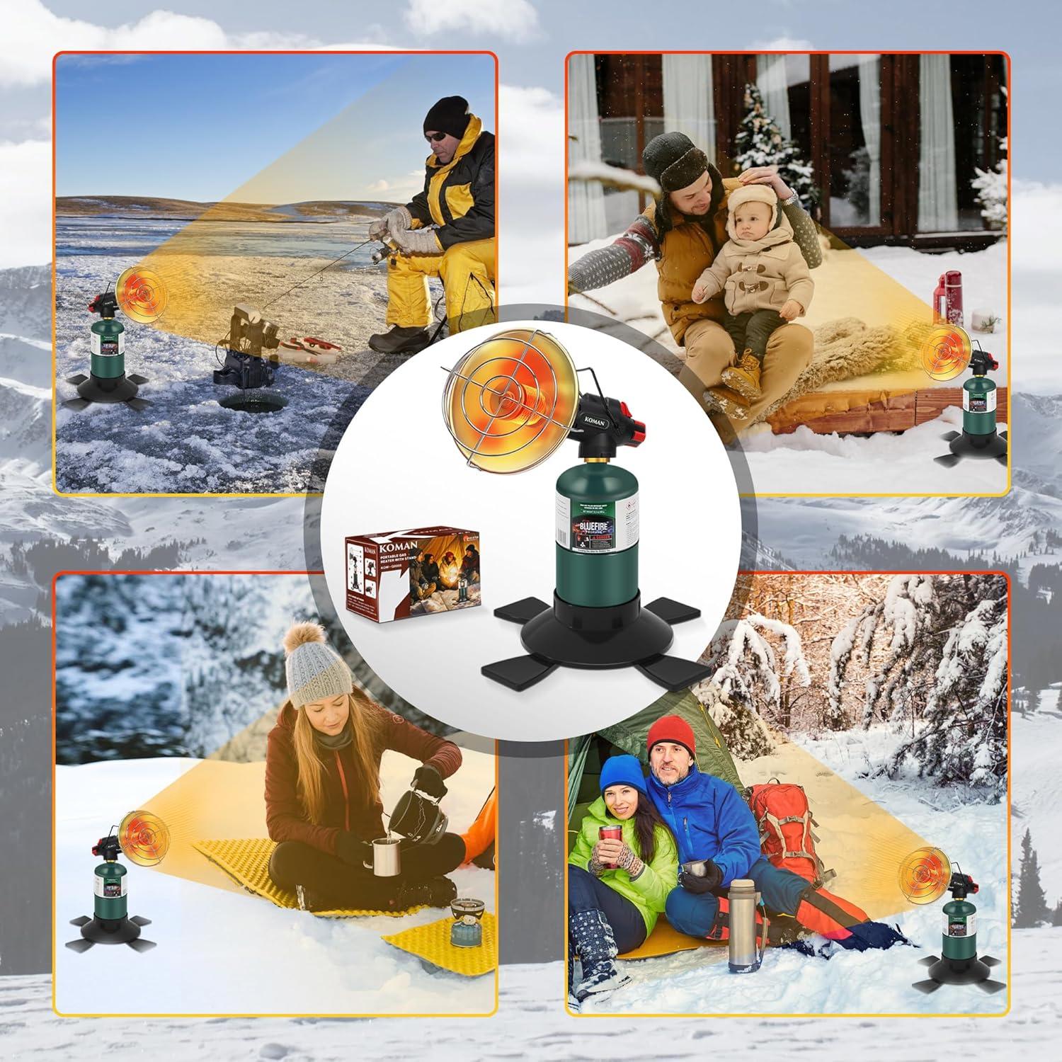 Calentador de Propano Portátil KOMAN 4100 BTU para Camping