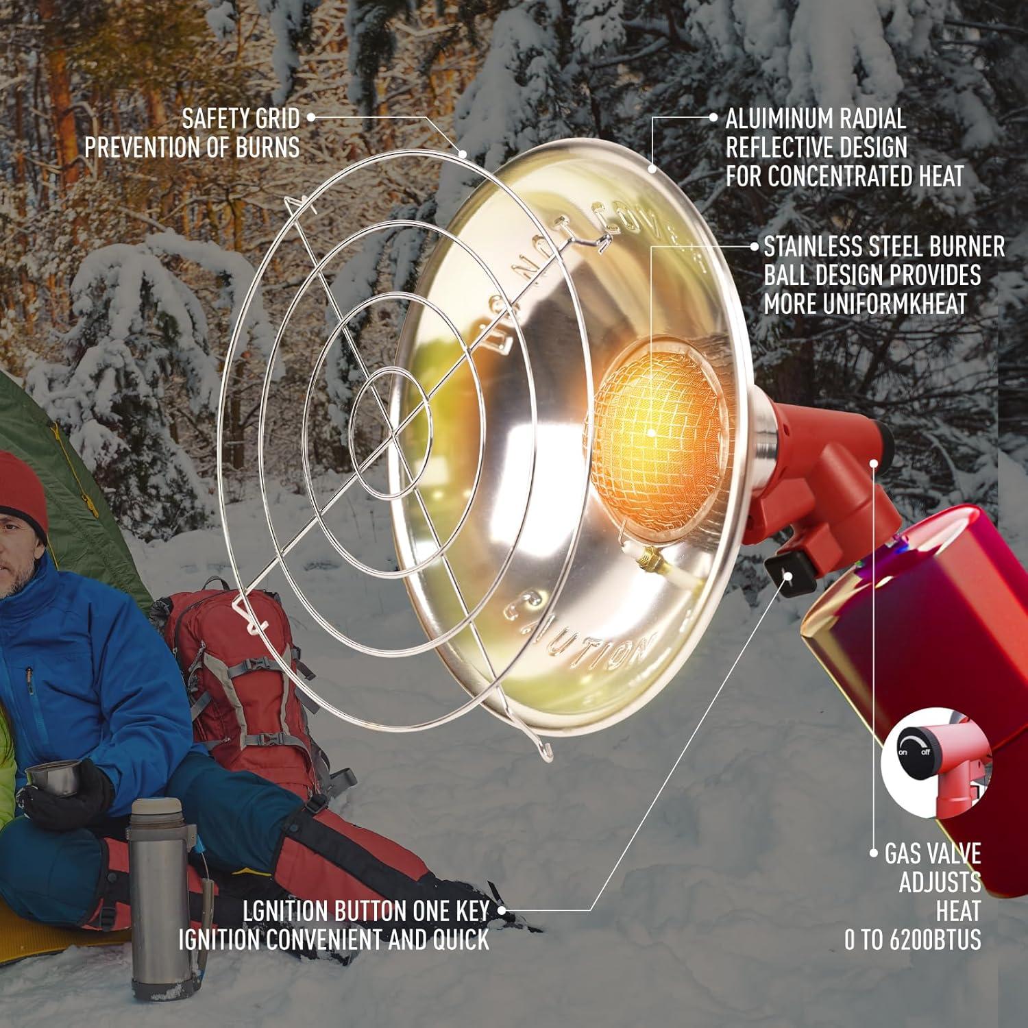 Calentador de Propano Portátil GHYKL 6500 BTU Ajustable