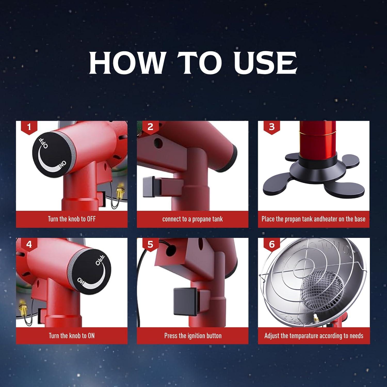 Calentador de Propano Portátil GHYKL 6500 BTU Ajustable