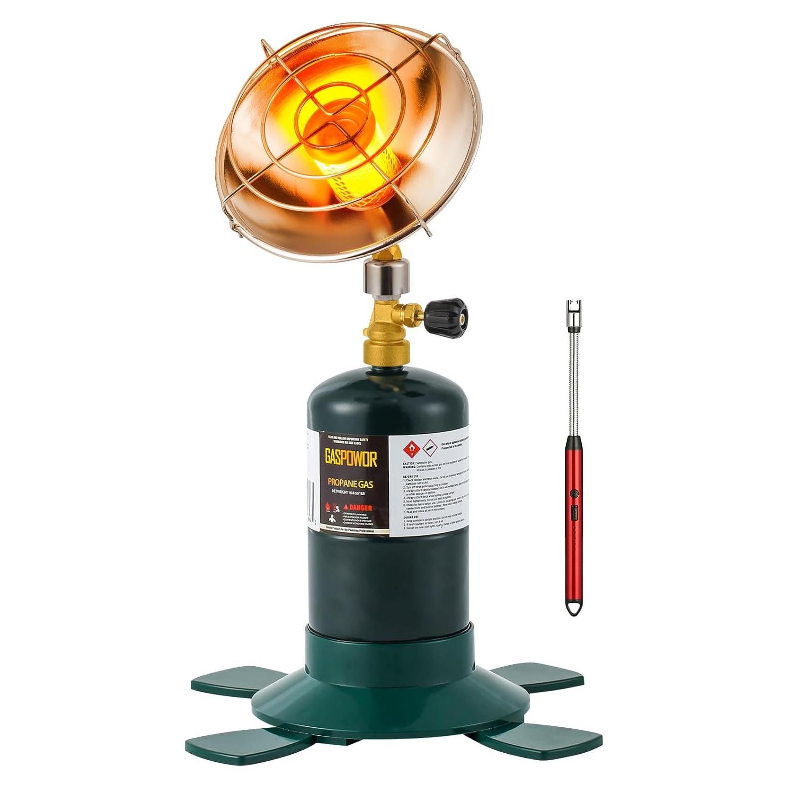 Calentador de Propano GASPOWOR 6200 BTU Portátil para Camping