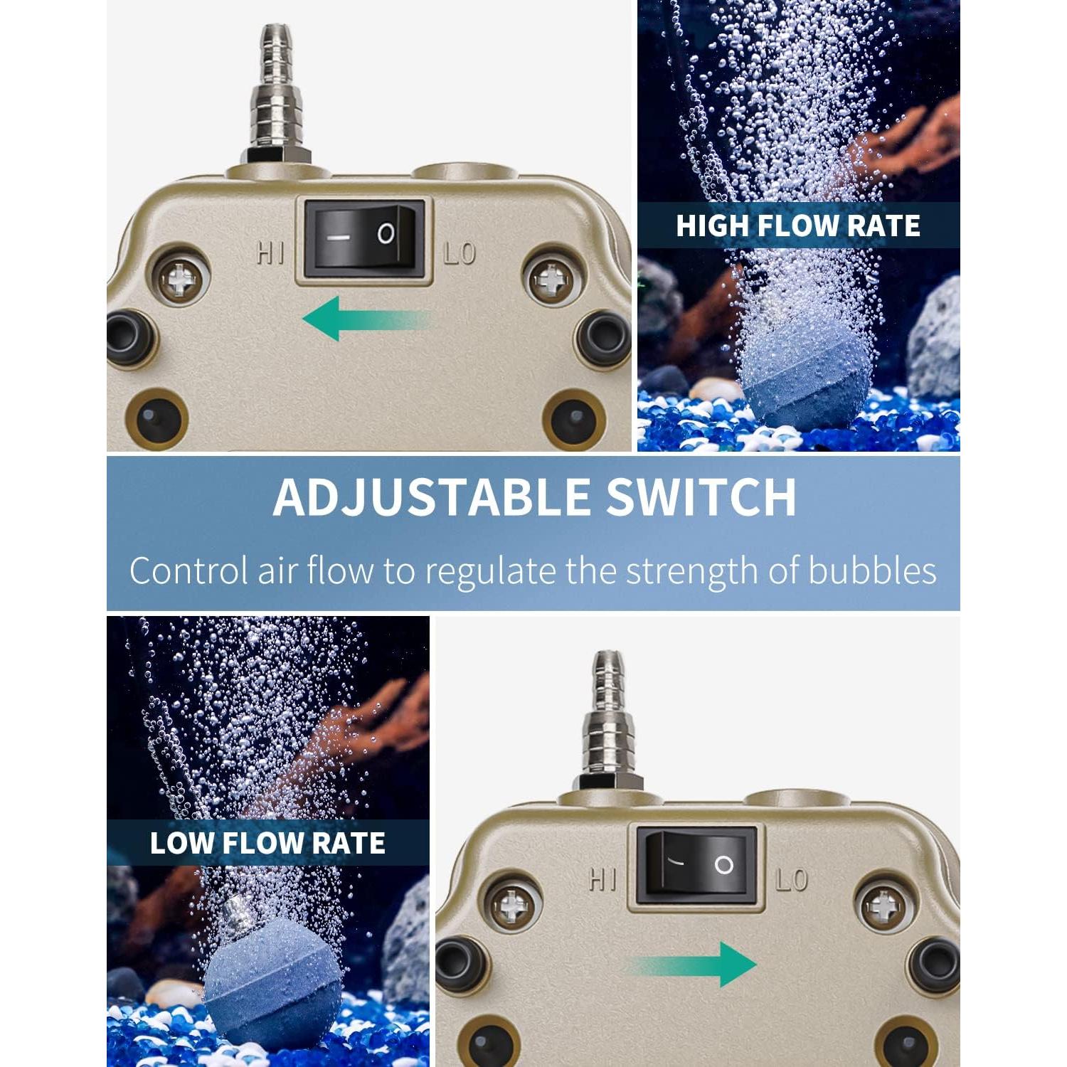 Bomba de Aire Pawfly 254 GPH Ajustable Silenciosa 960 L/h