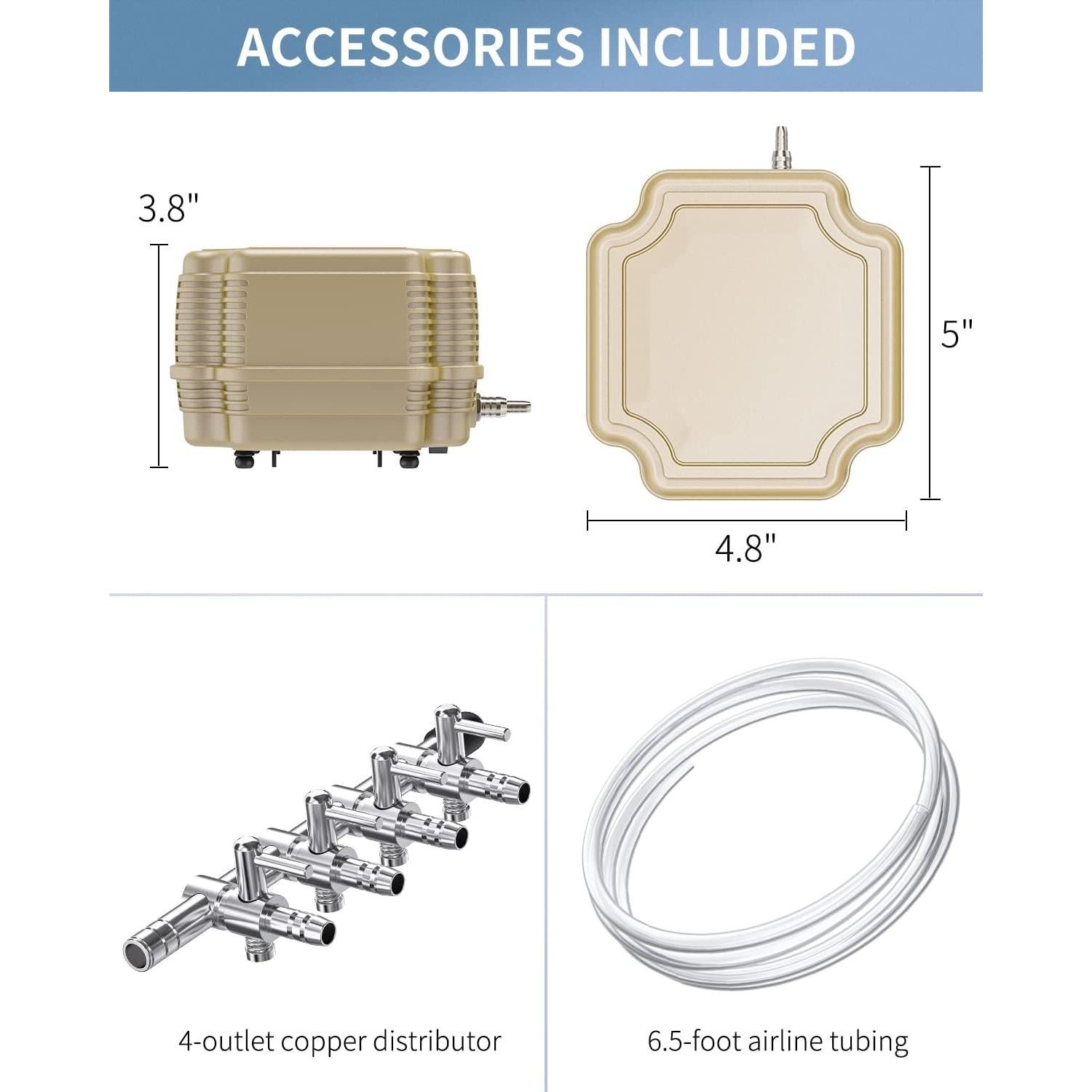 Bomba de Aire Pawfly 254 GPH Ajustable Silenciosa 960 L/h