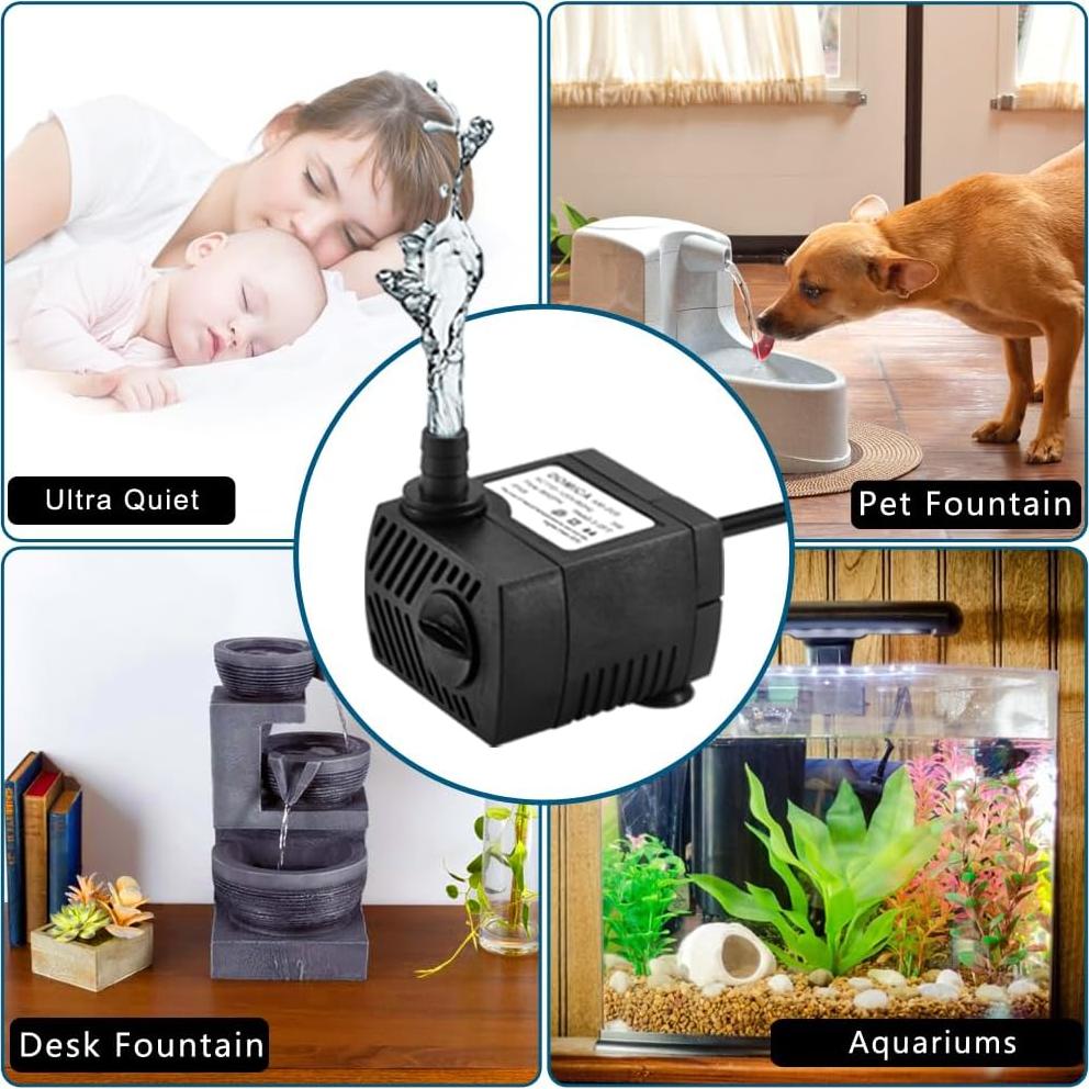 Bomba Sumergible Mini DOMICA 5W 350L/h para Acuarios