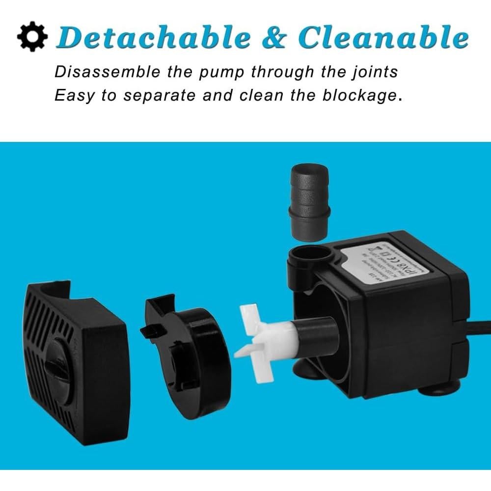 Bomba Sumergible Mini DOMICA 5W 350L/h para Acuarios