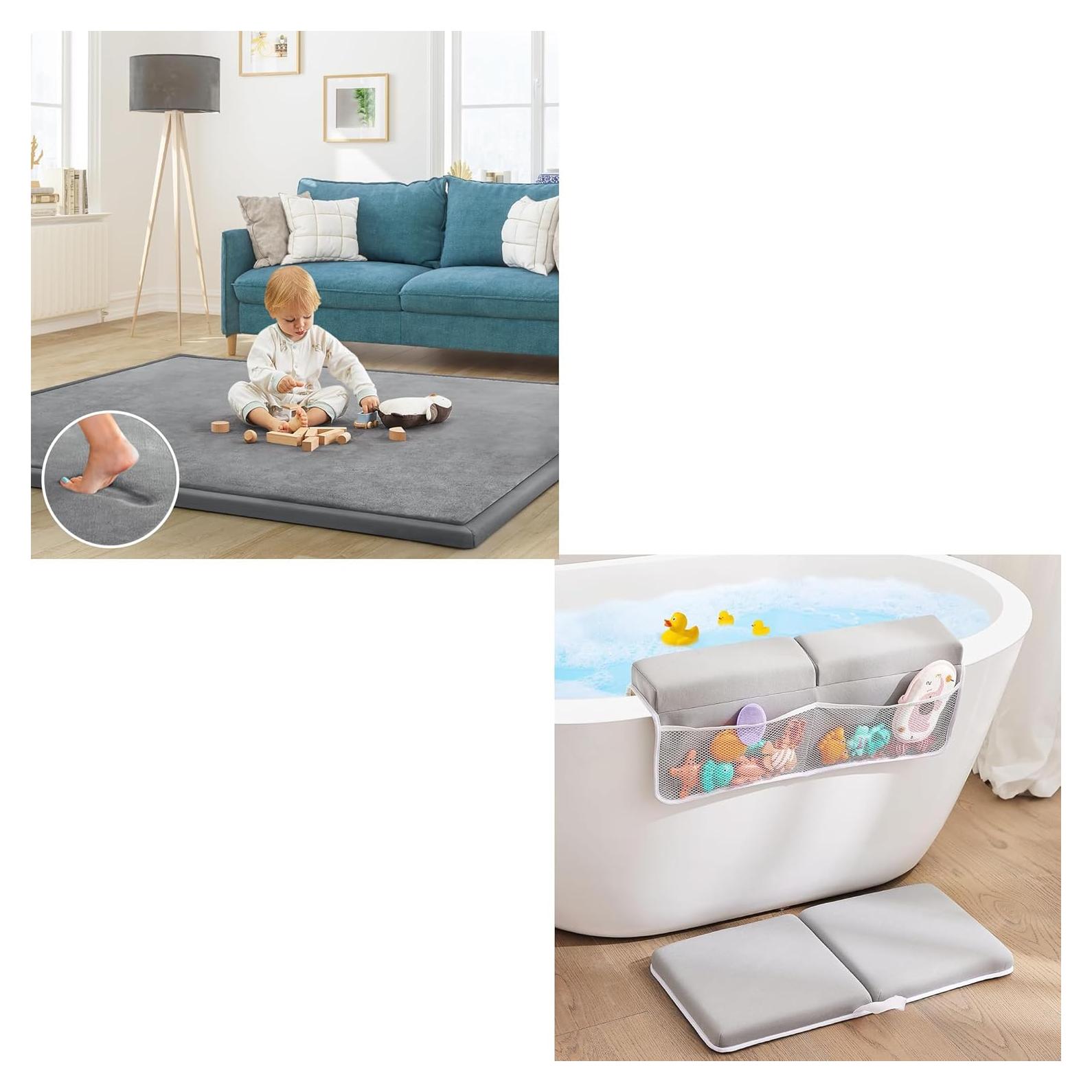 Alfombra de Juego y Baño para Bebés ILPEOD Gris 3cm Espuma