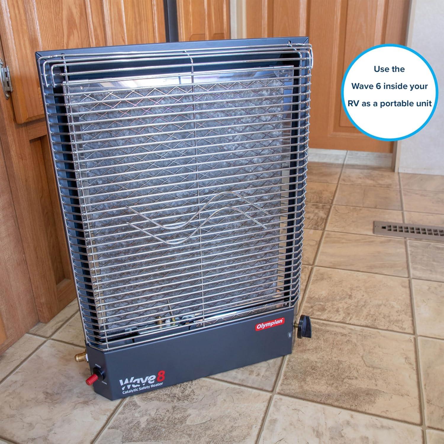 Calentador Catalítico Portátil Camco Olympian Wave-6 6000 BTU