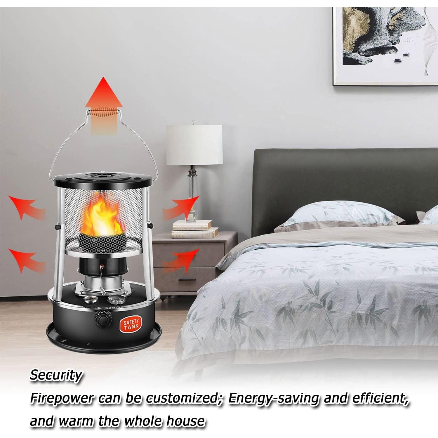 Calentador de Queroseno Portátil Vnekjse 2800W 4.5L Negro