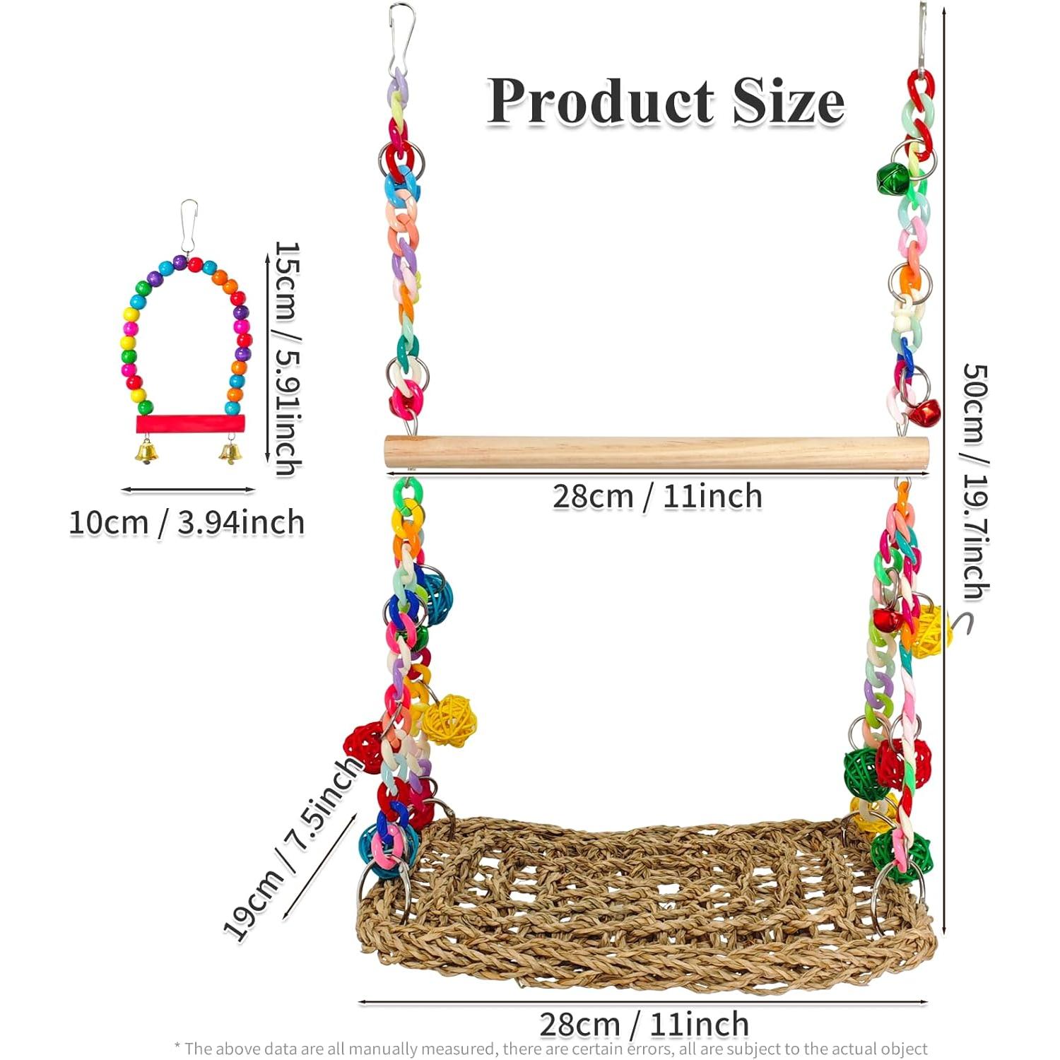 Juguete para Aves Eeaivnm - Columpio y Percha Madera 30cm