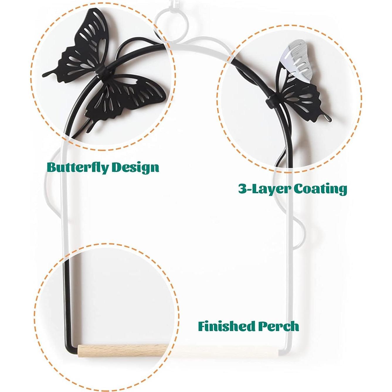 Columpio para Colibrí TopWoot 2 Piezas con Decoración de Mariposa