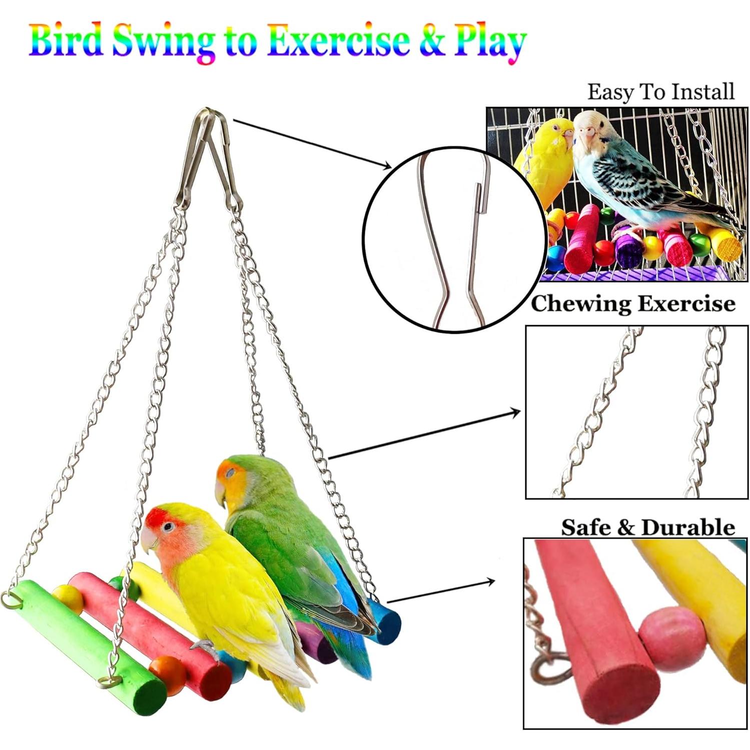 8 Juguetes para Periquitos y Cacatú - Accesorios de Jaula