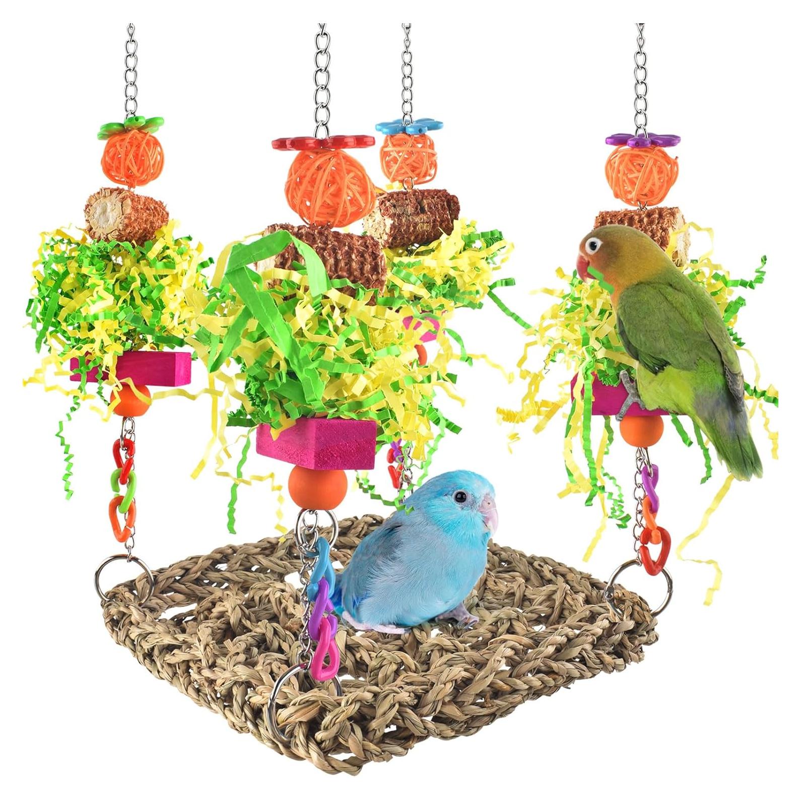 Juguetes para Aves ERKOON - Alfombra y Hamaca 17x45.7cm