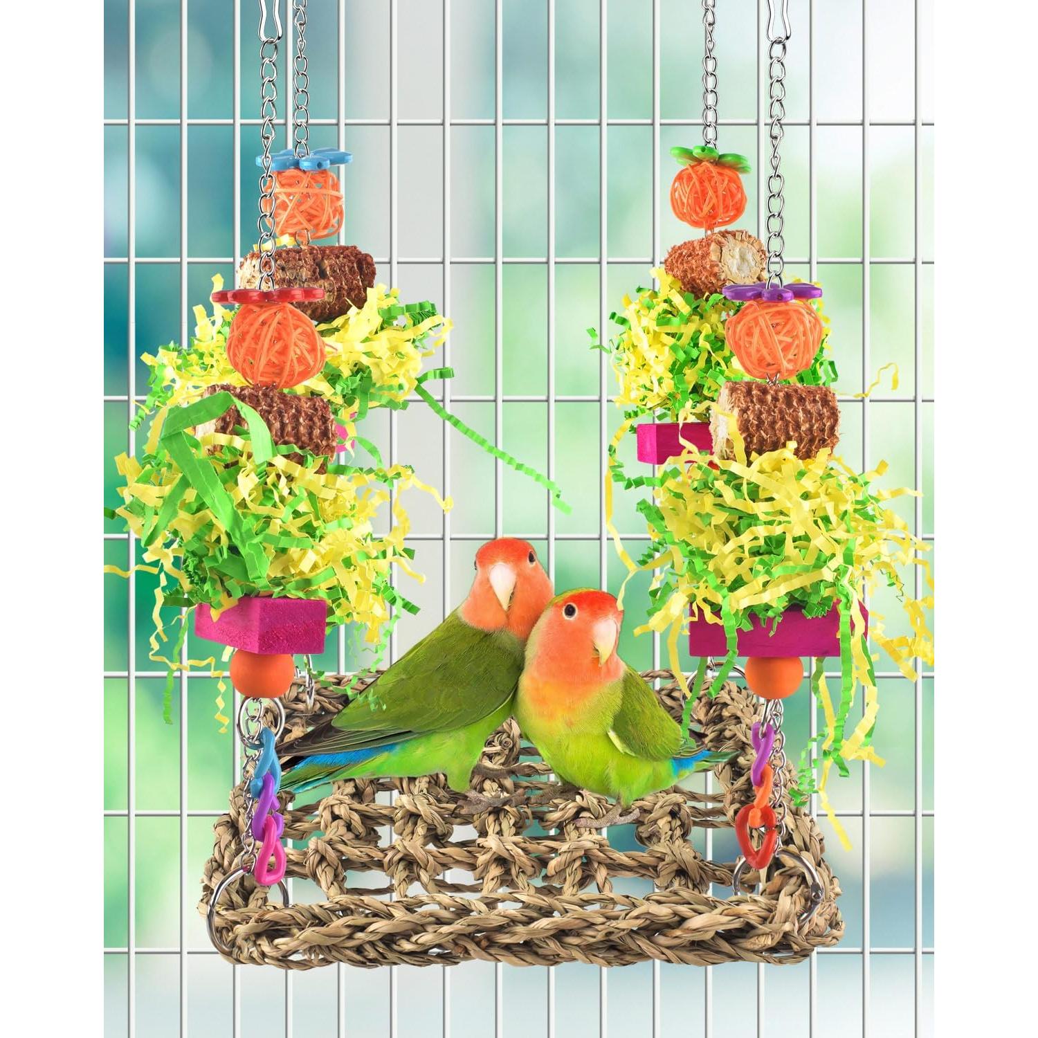 Juguetes para Aves ERKOON - Alfombra y Hamaca 17x45.7cm