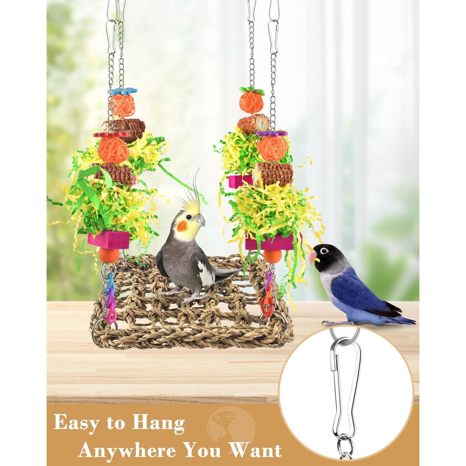 Juguetes para Aves ERKOON - Alfombra y Hamaca 17x45.7cm