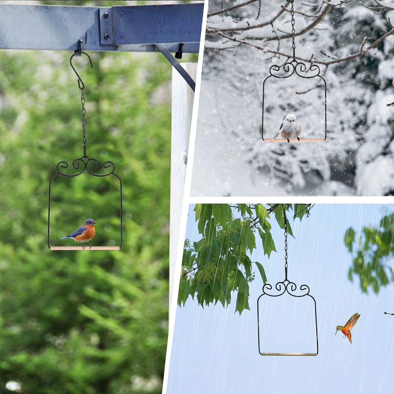 3PK Columpios de Colibrí de Metal y Madera - 12.95cm