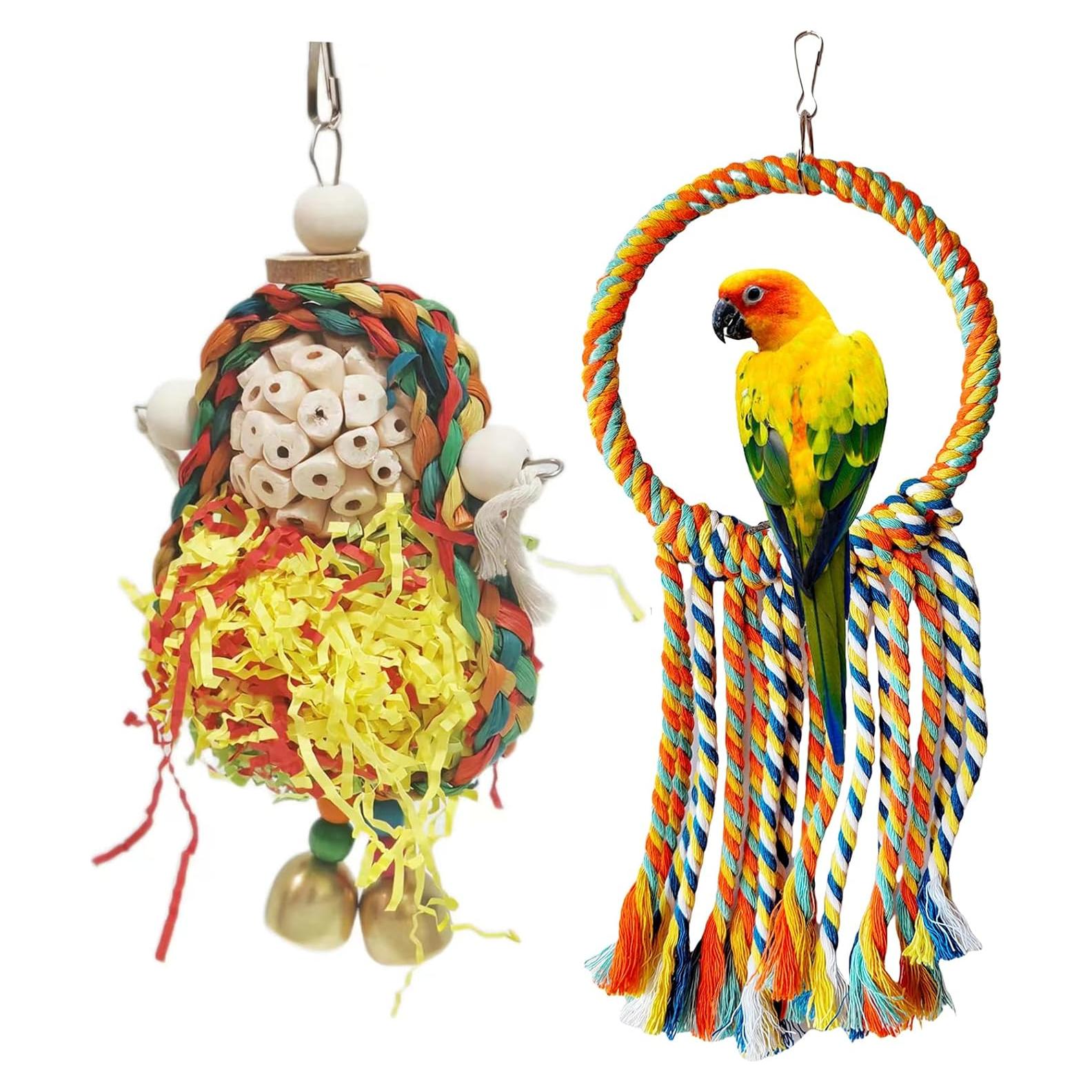 Columpio para Aves TogyGooty 19.8x16 cm, Juguete Natural