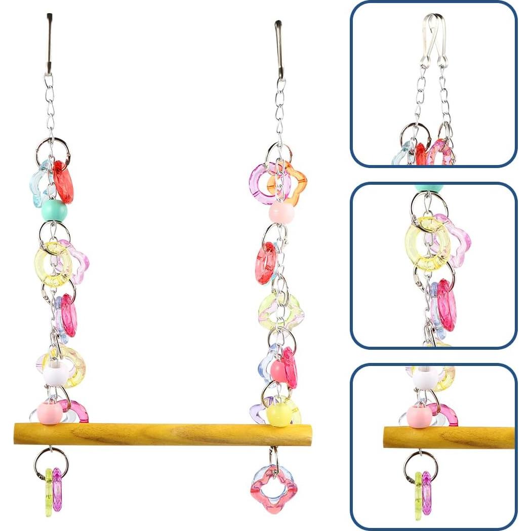 Columpio para Aves FRCOLOR 20x1cm Colorido Juguete Masticar