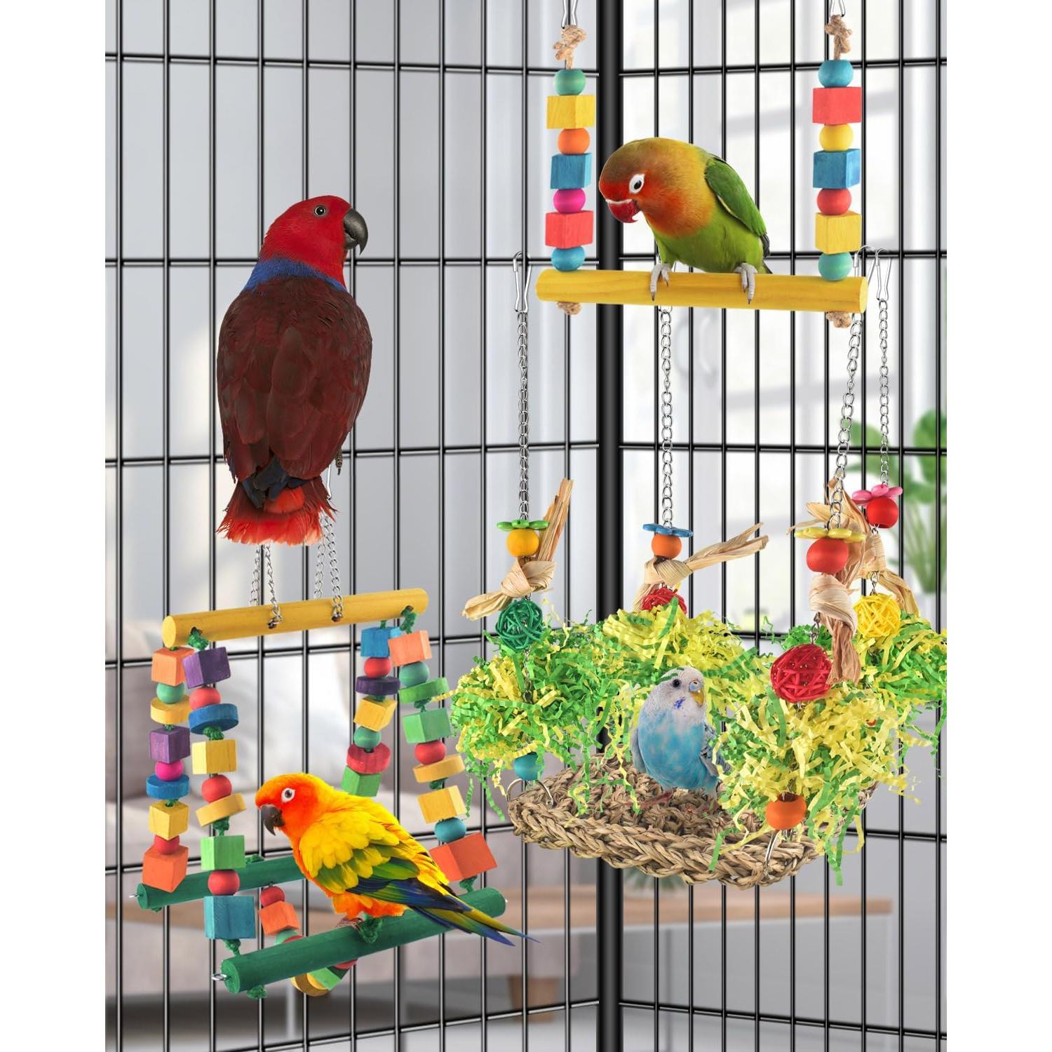 Juguete de hamaca para aves DBNESS 3 en 1, 85.6 cm
