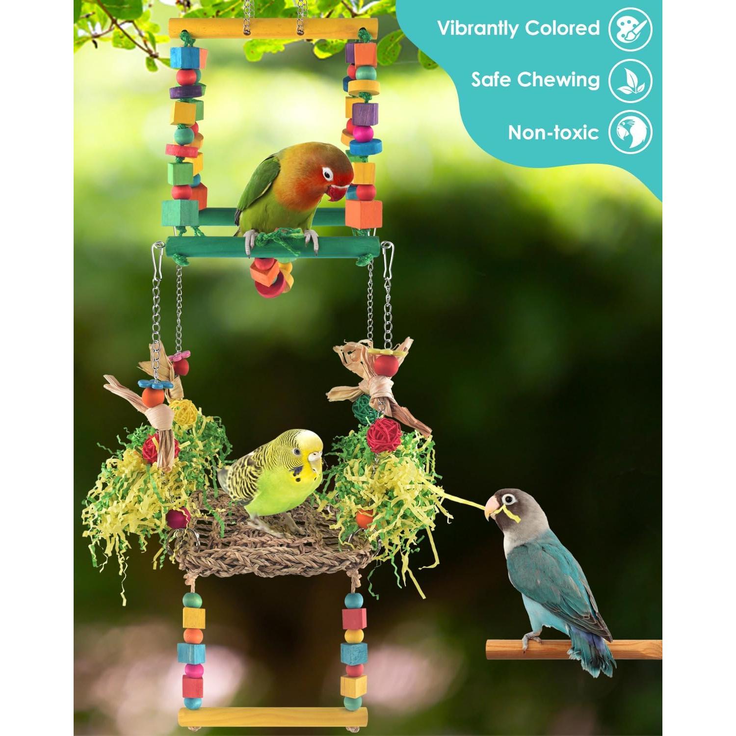 Juguete de hamaca para aves DBNESS 3 en 1, 85.6 cm