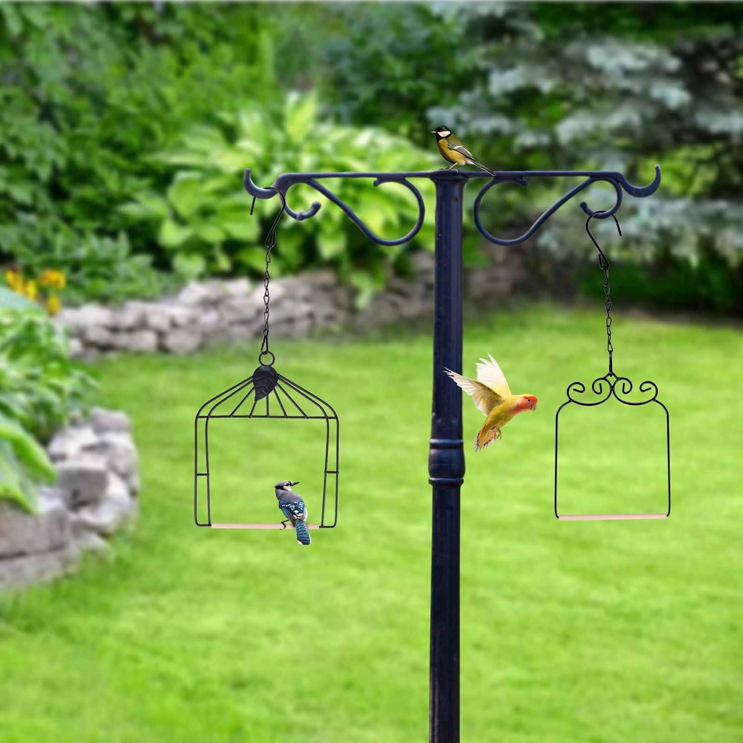 2PK Columpios de Colibrí Metal y Madera XYADX 13x17cm