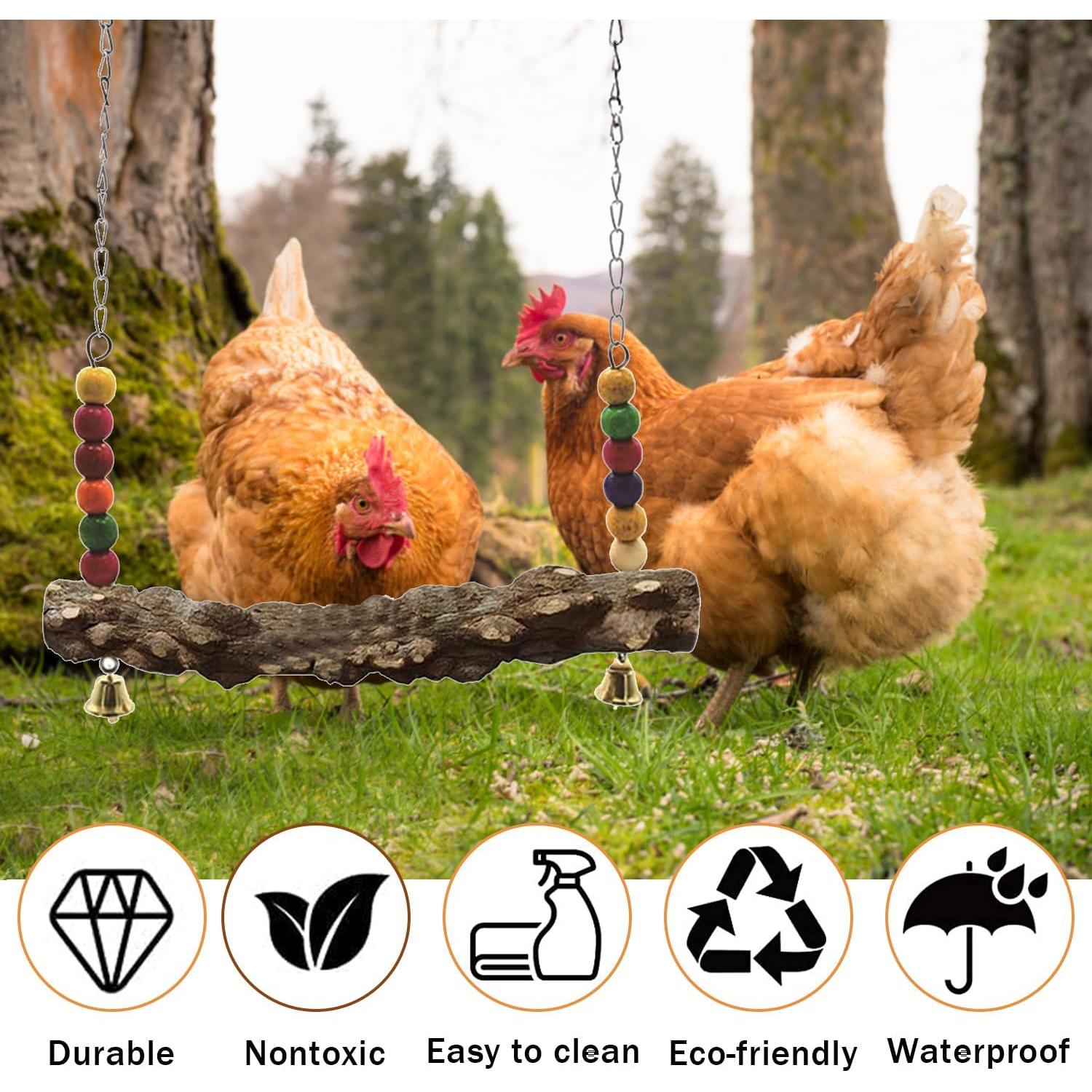 Columpio para Aves de Corral Hefei Mengku - 2 Piezas de Madera