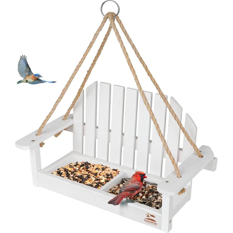 Comedero para Aves Columpio Blanco Solution4Patio 38.6x19.6cm